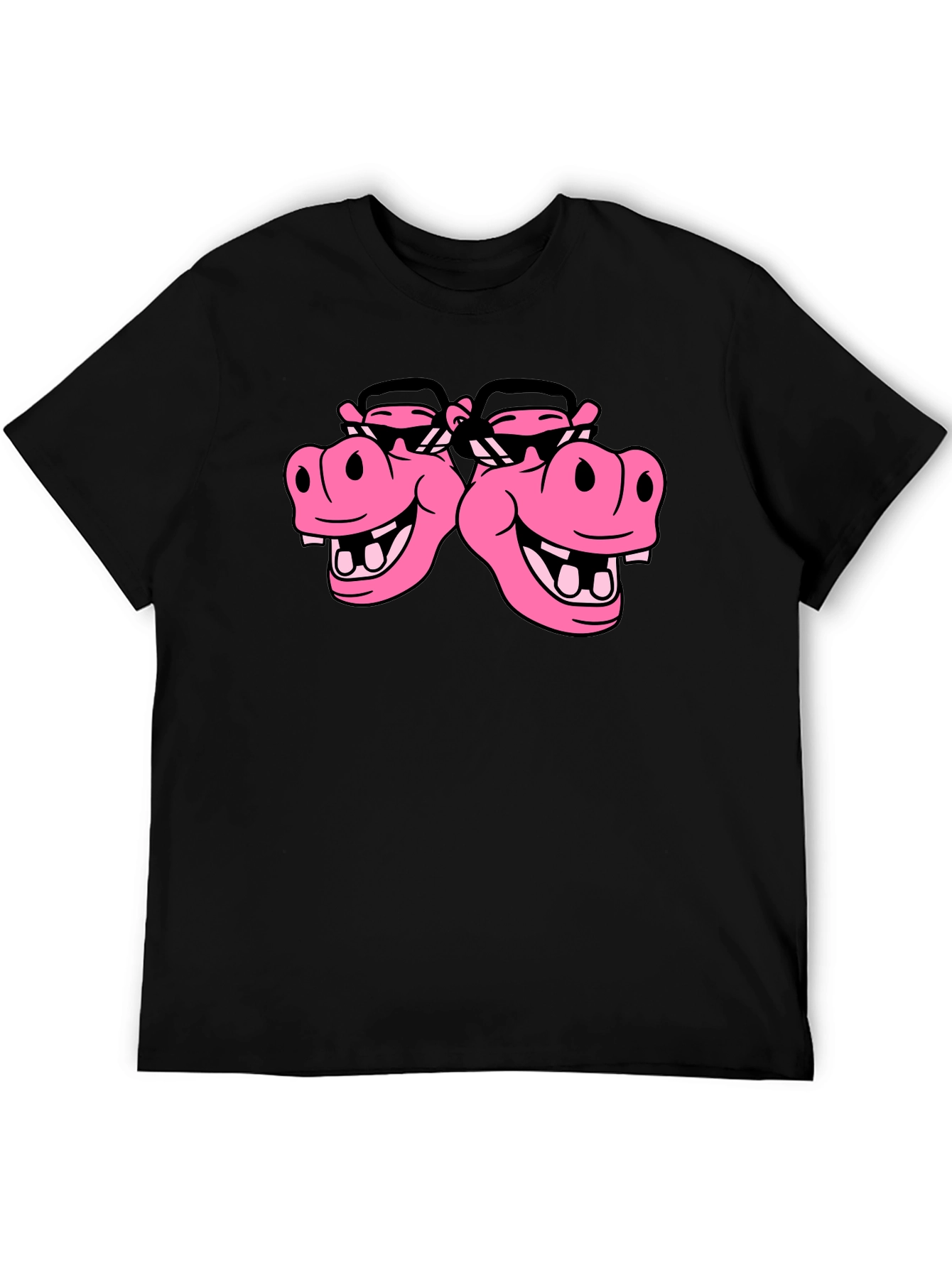 Hippo Heads Black T-Shirt