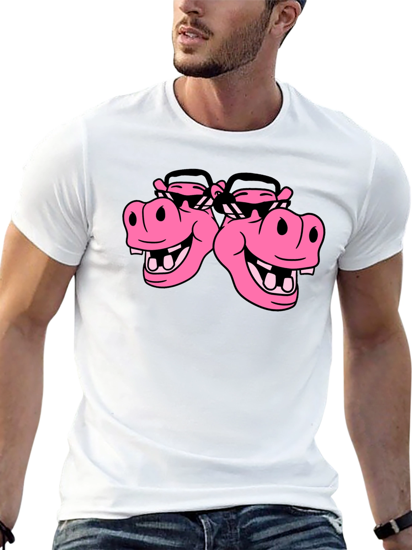 Hippo Heads Black T-Shirt