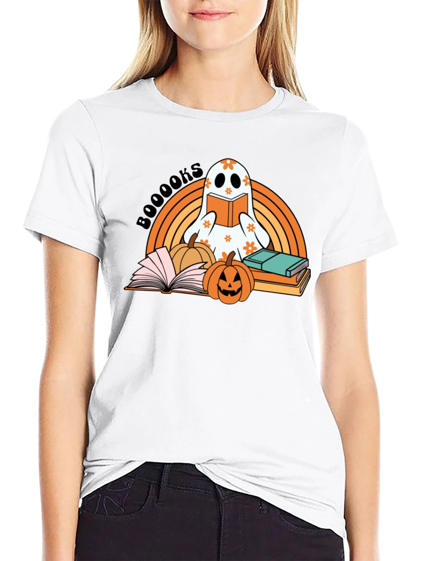 Booooks! Halloween Ghost Reader T-Shirt