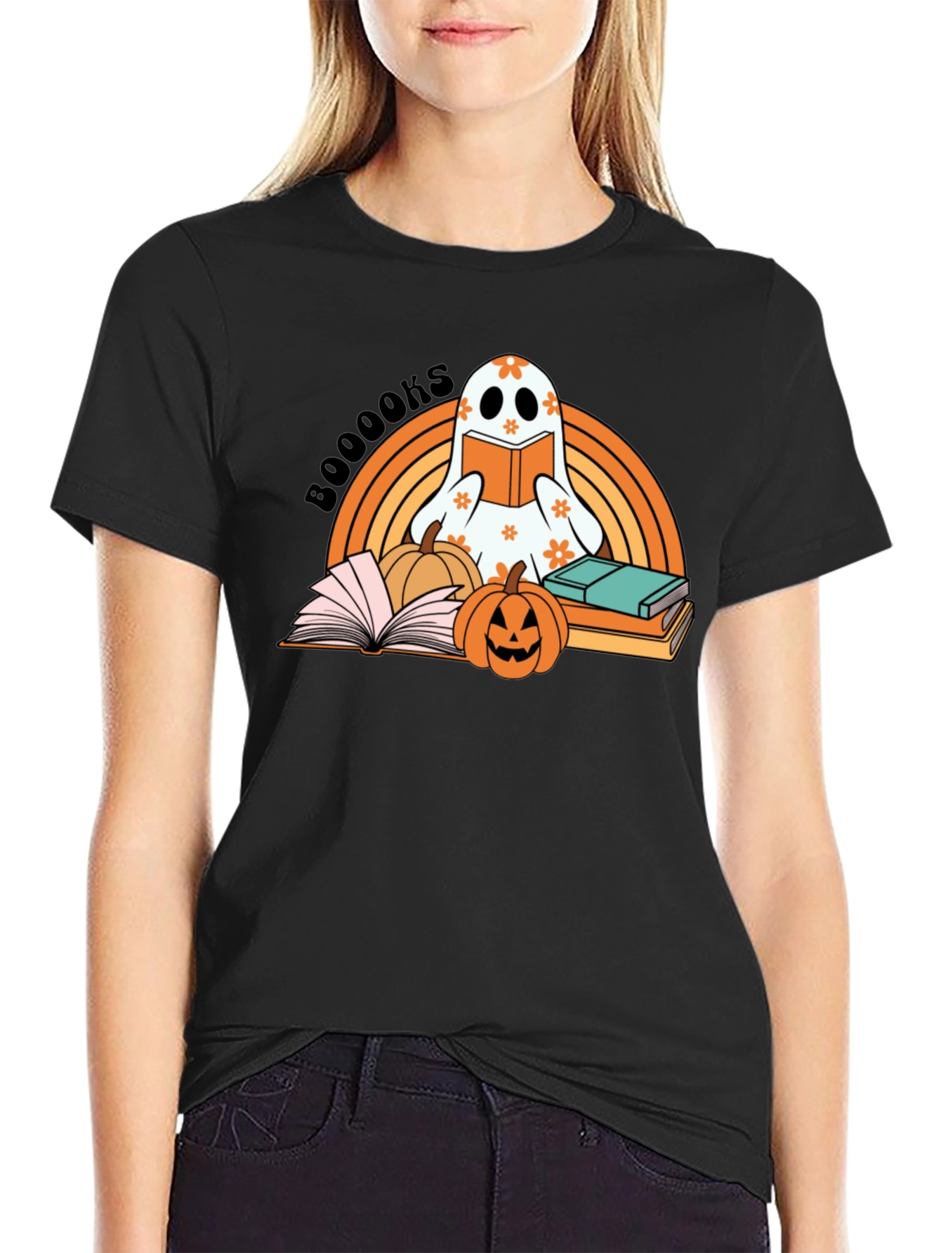 Booooks! Halloween Ghost Reader T-Shirt