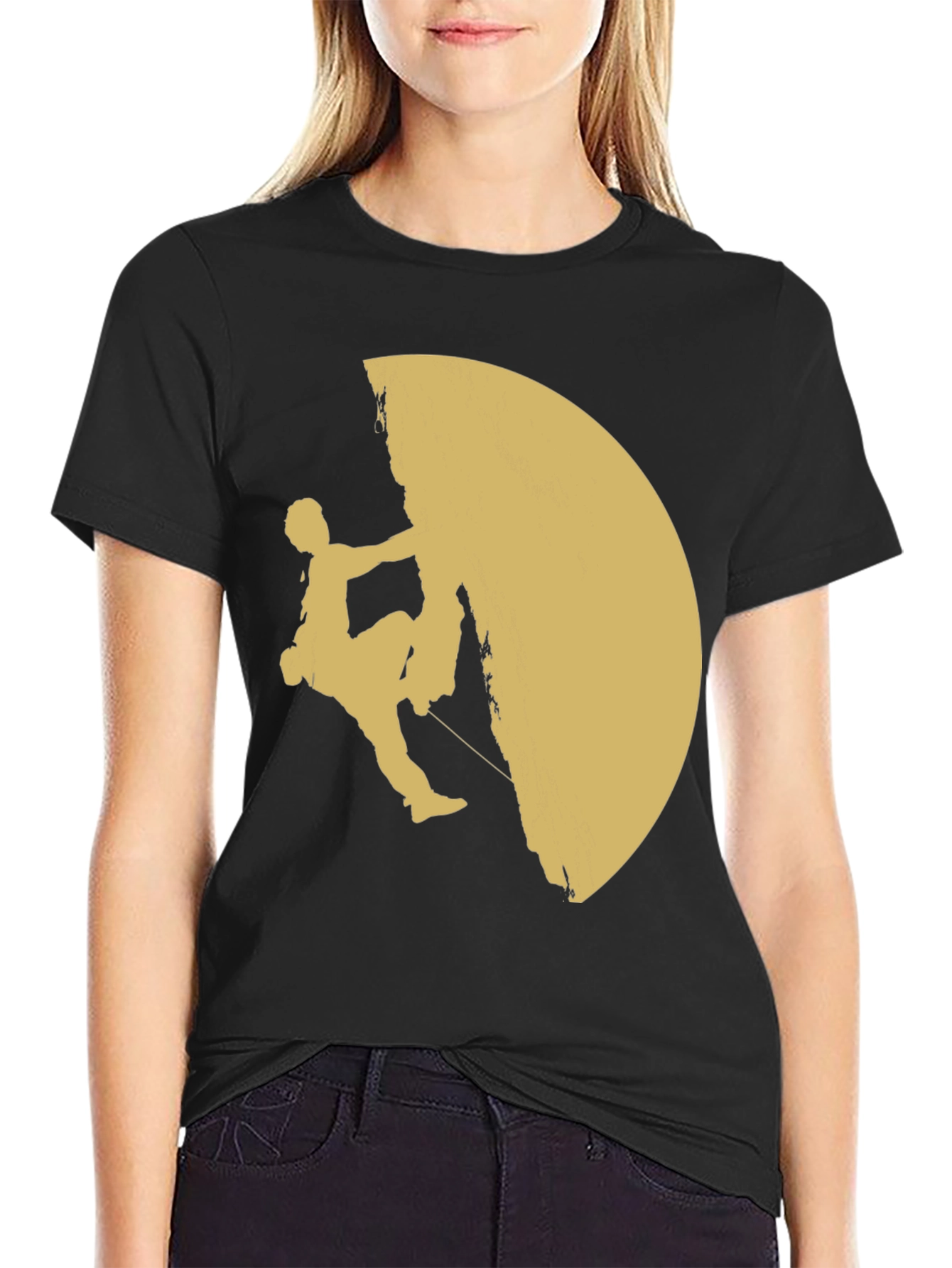 Climbing Silhouette Graphic T-Shirt - Black