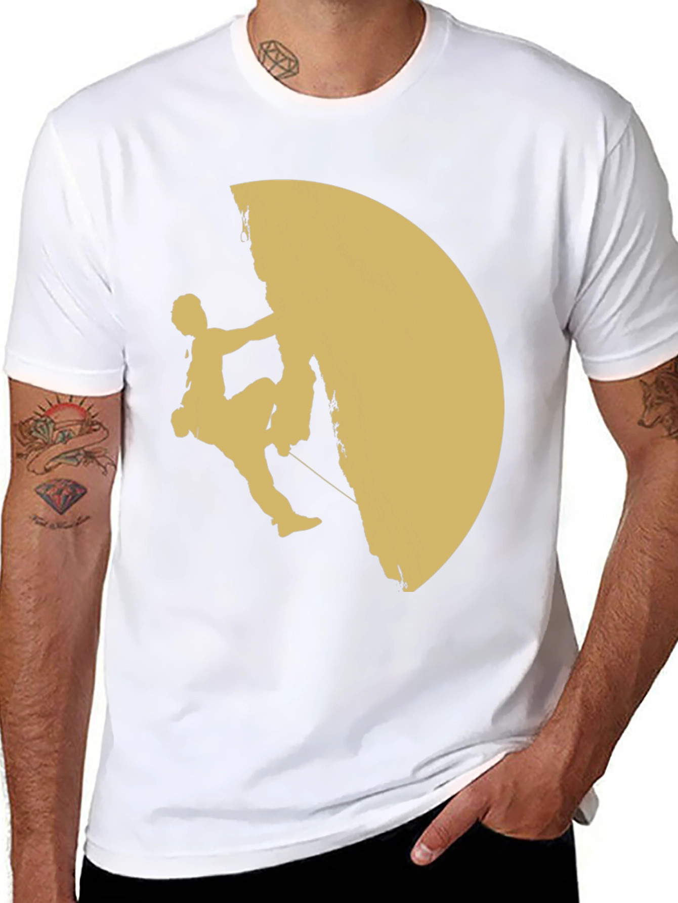 Climbing Silhouette Graphic T-Shirt - Black