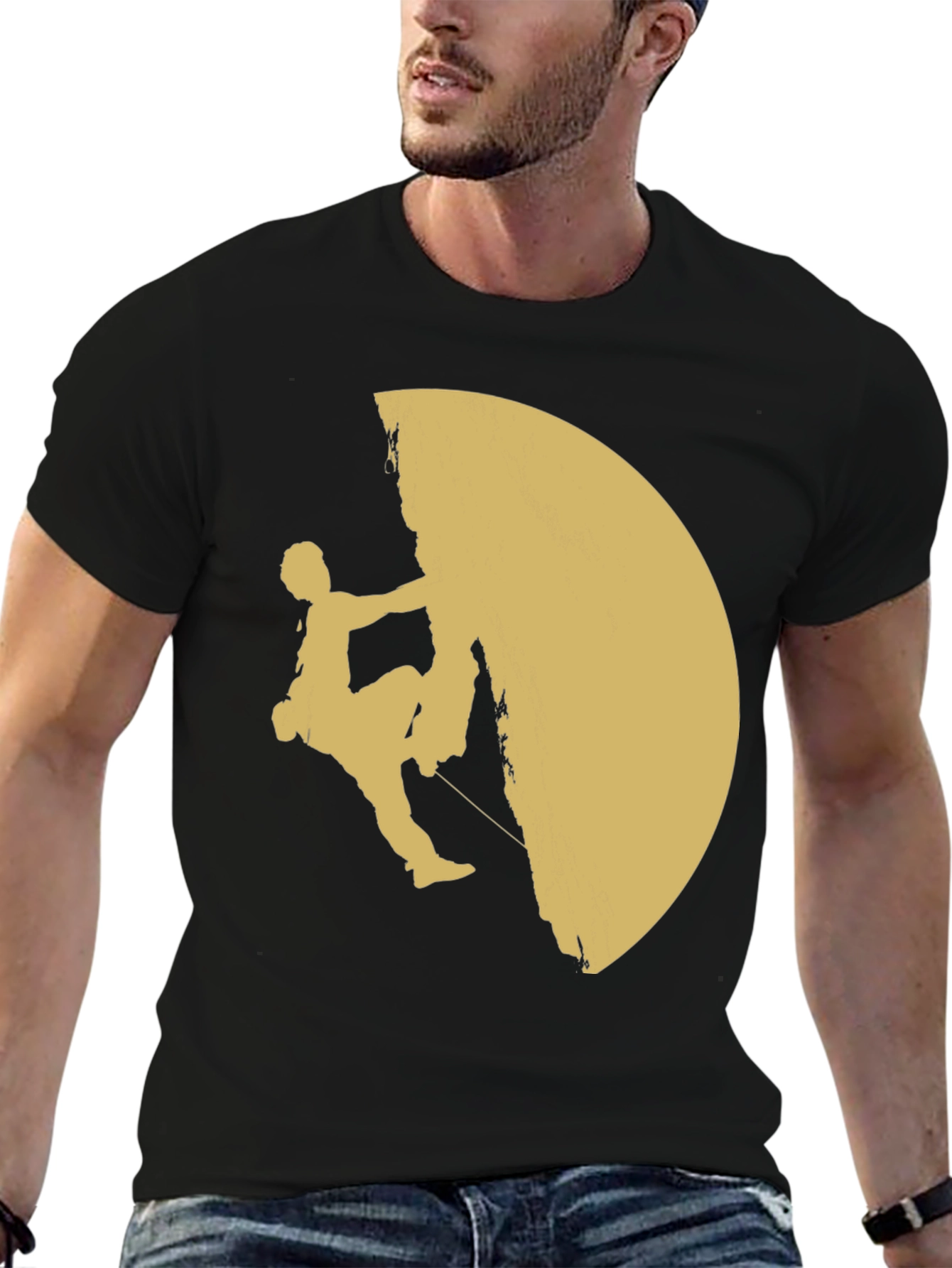 Climbing Silhouette Graphic T-Shirt - Black