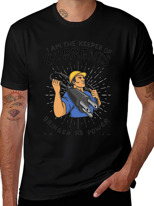 Electrician Keeper of Currents Black T-Shirt