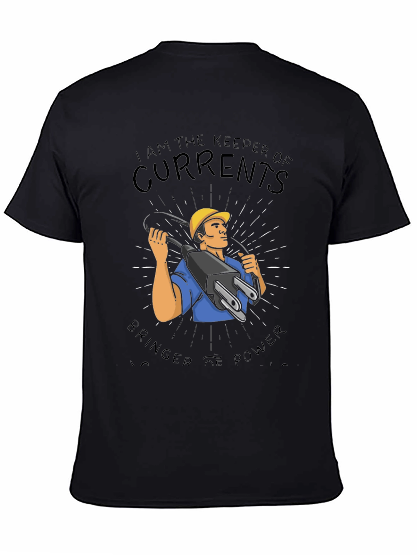 Electrician Keeper of Currents Black T-Shirt