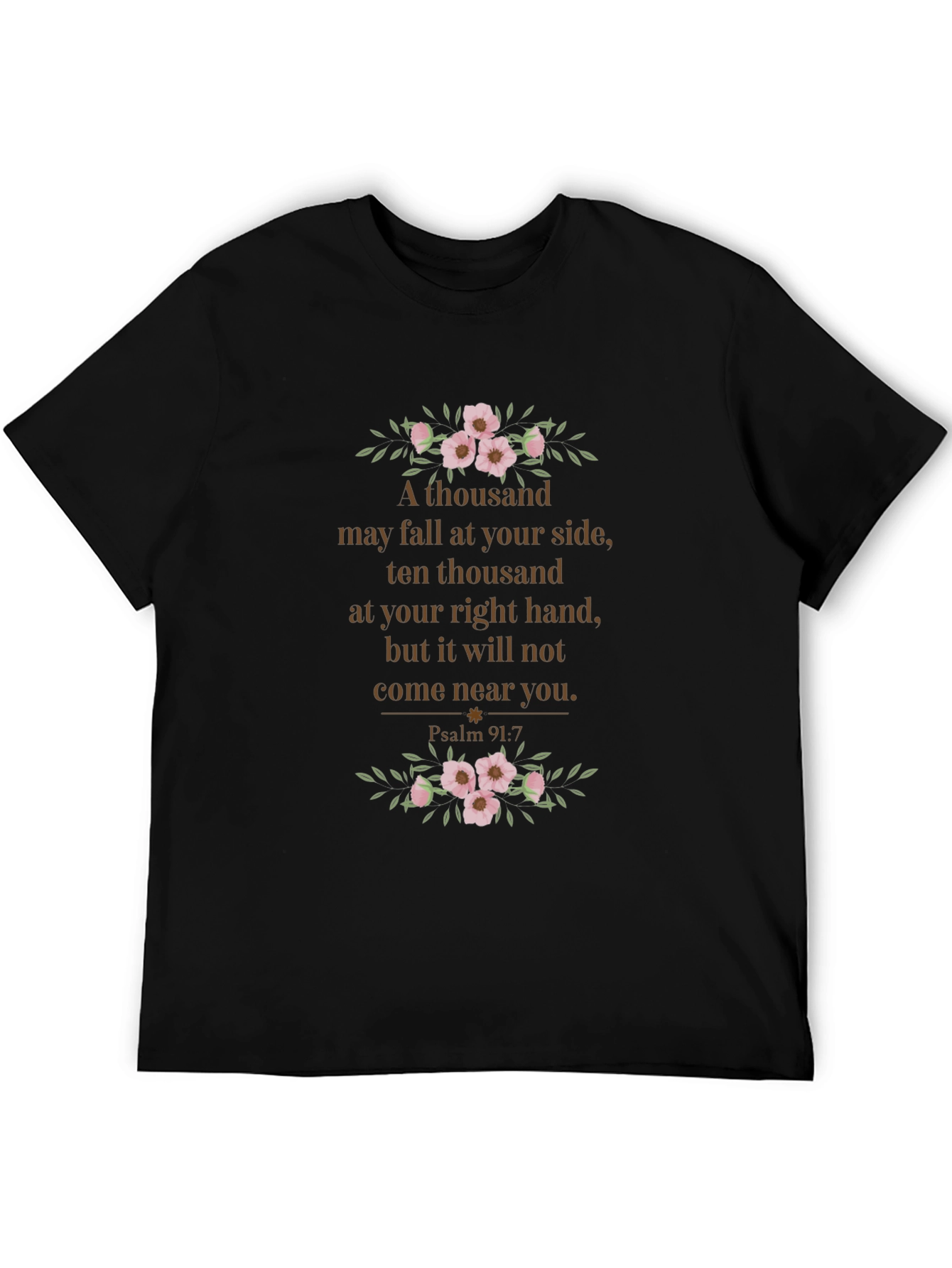 Psalm 91:7 Floral T-Shirt