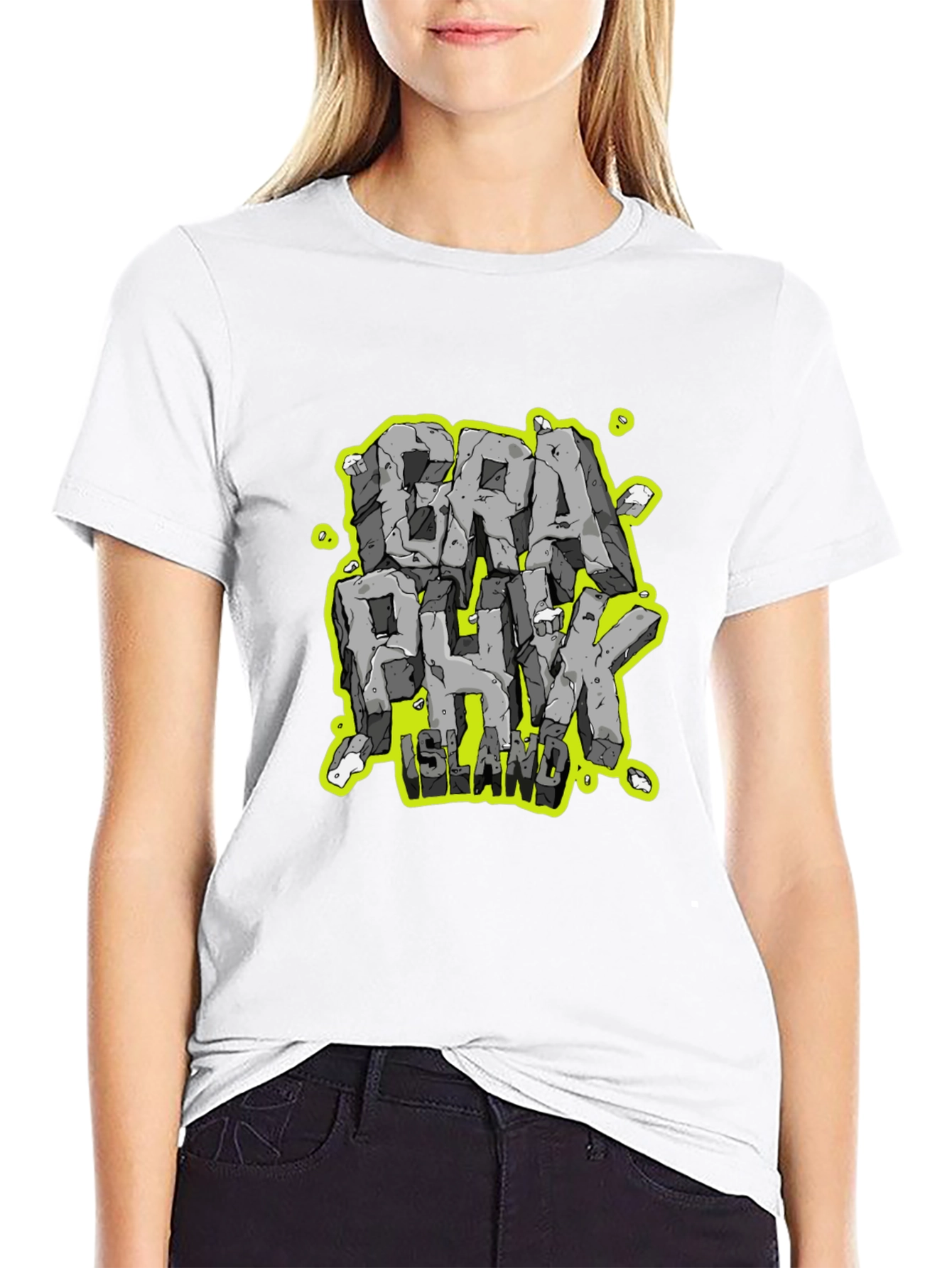 Graphunk Island Graphic Print Black T-Shirt