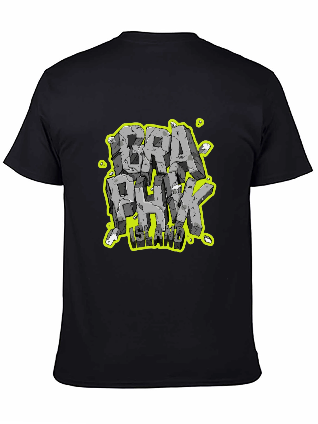 Graphunk Island Graphic Print Black T-Shirt
