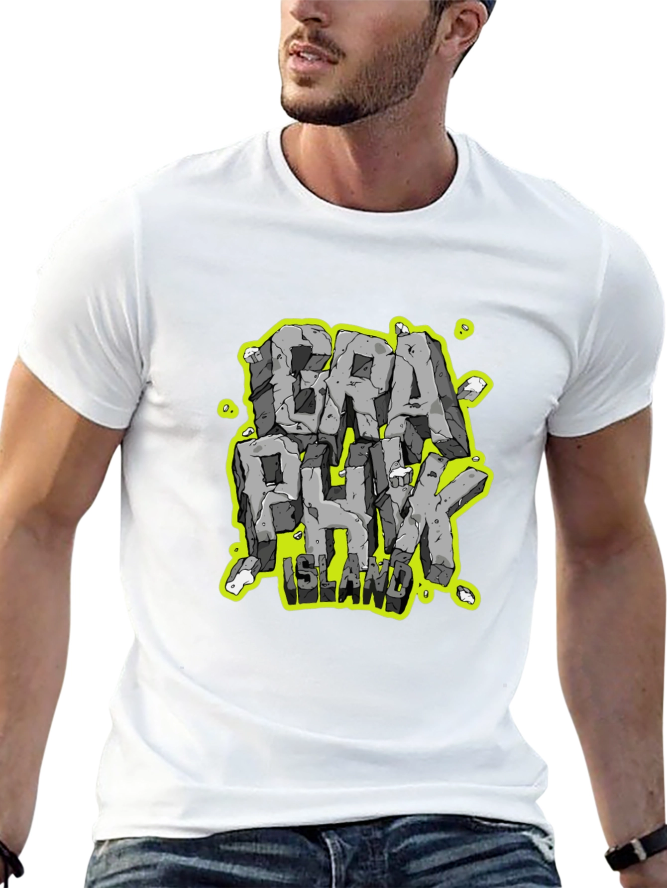 Graphunk Island Graphic Print Black T-Shirt