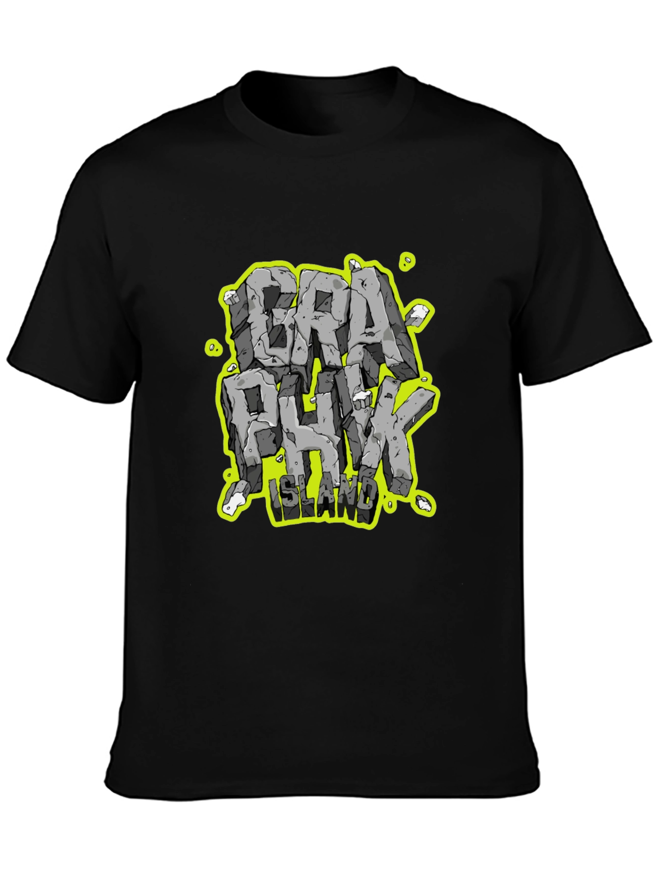 Graphunk Island Graphic Print Black T-Shirt