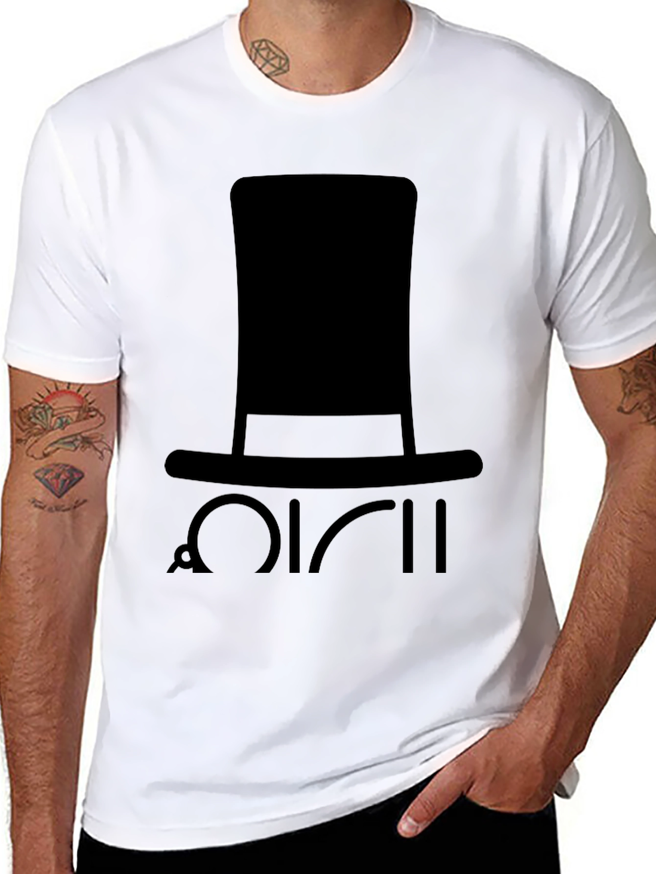 Top Hat Graphic Tee - Mens Black T-Shirt