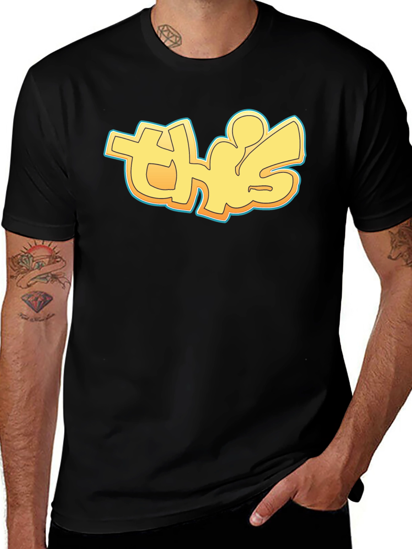 Street Style Graphic Tee - Cool Yellow Urban Design