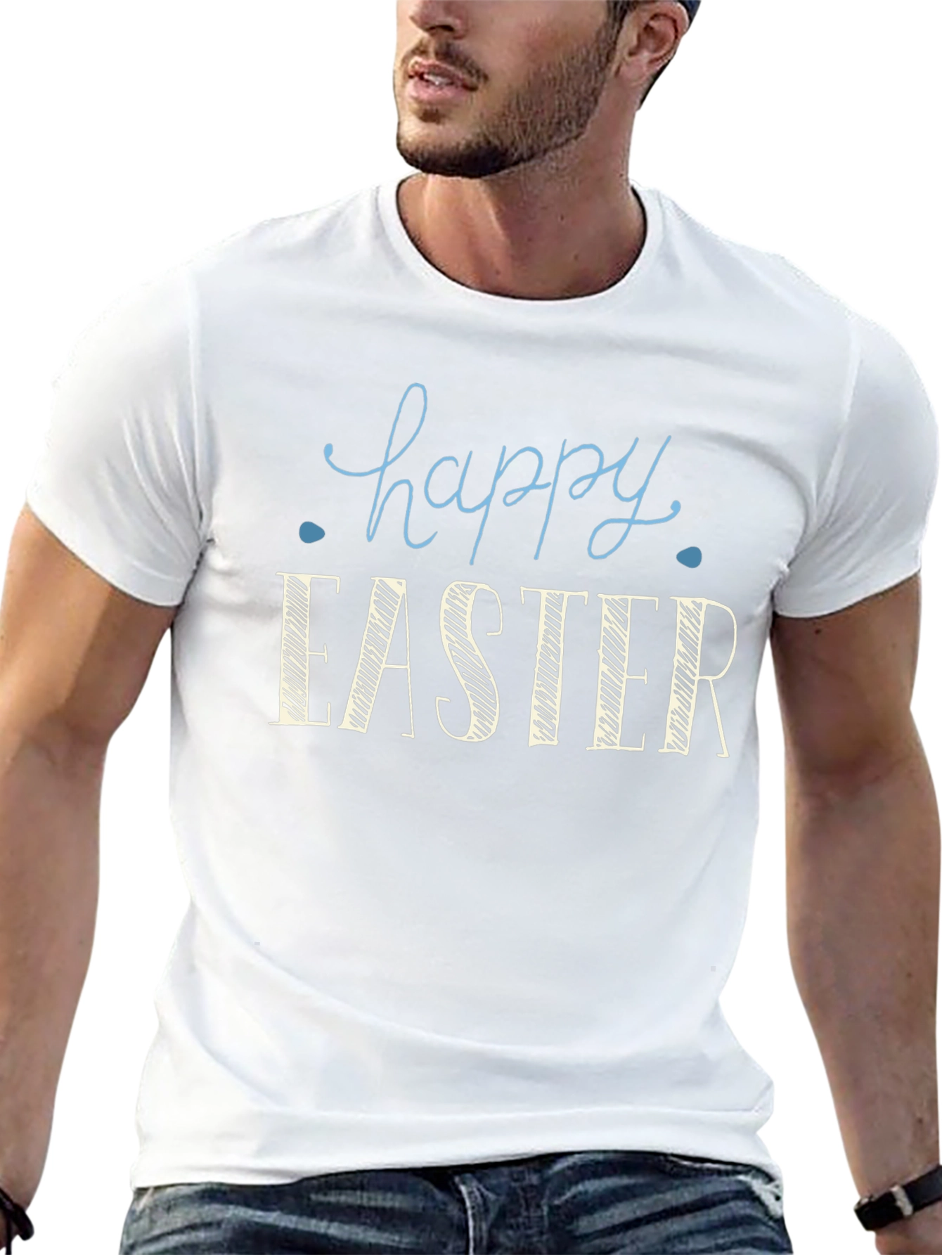 Happy Easter Graphic T-Shirt - Black Unisex Tee