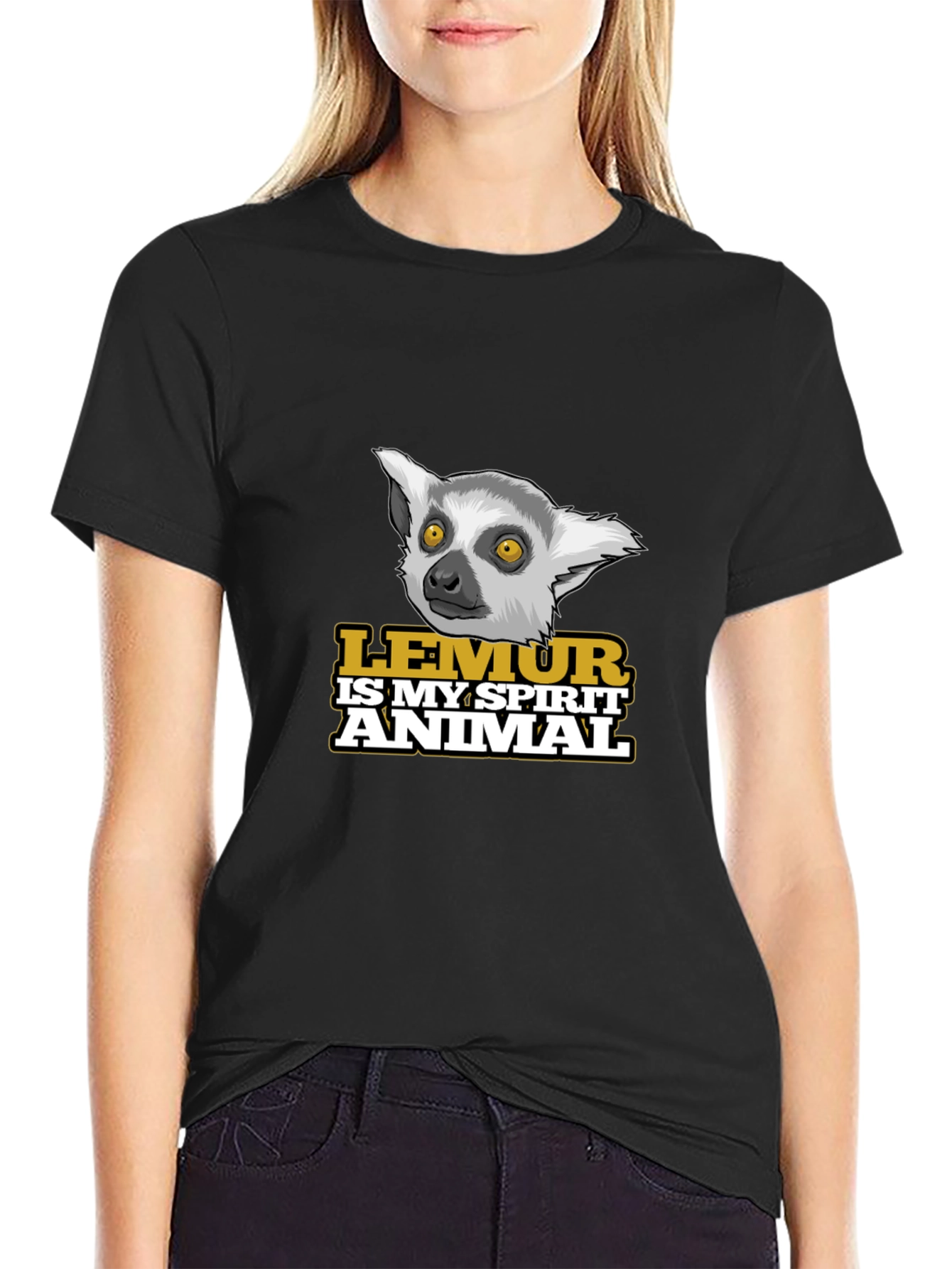 Lemur Spirit Animal Black T-Shirt