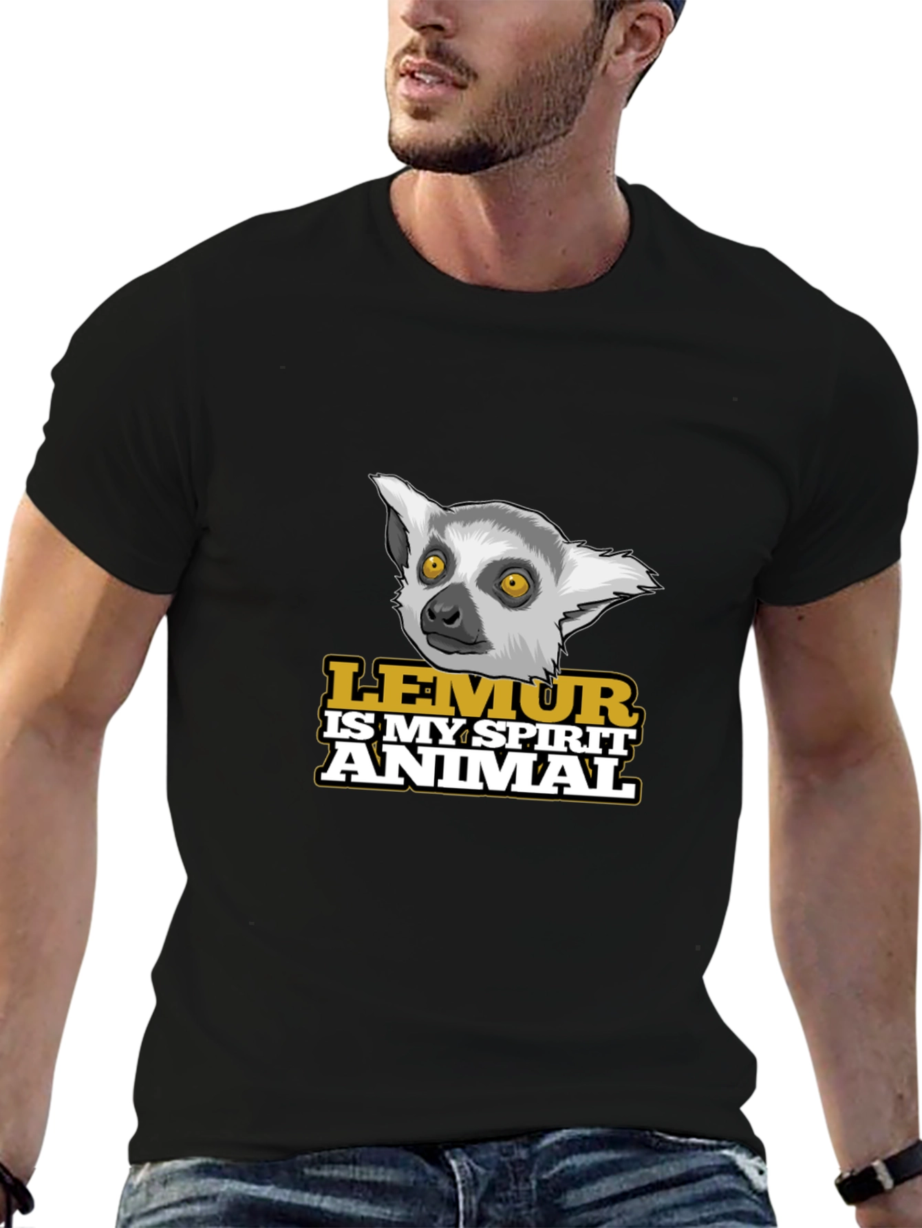 Lemur Spirit Animal Black T-Shirt
