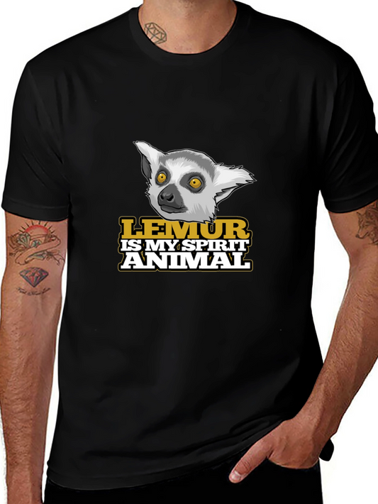 Lemur Spirit Animal Black T-Shirt