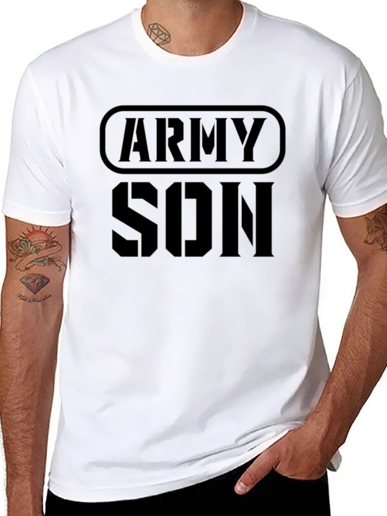 Army Son Black Graphic Tee
