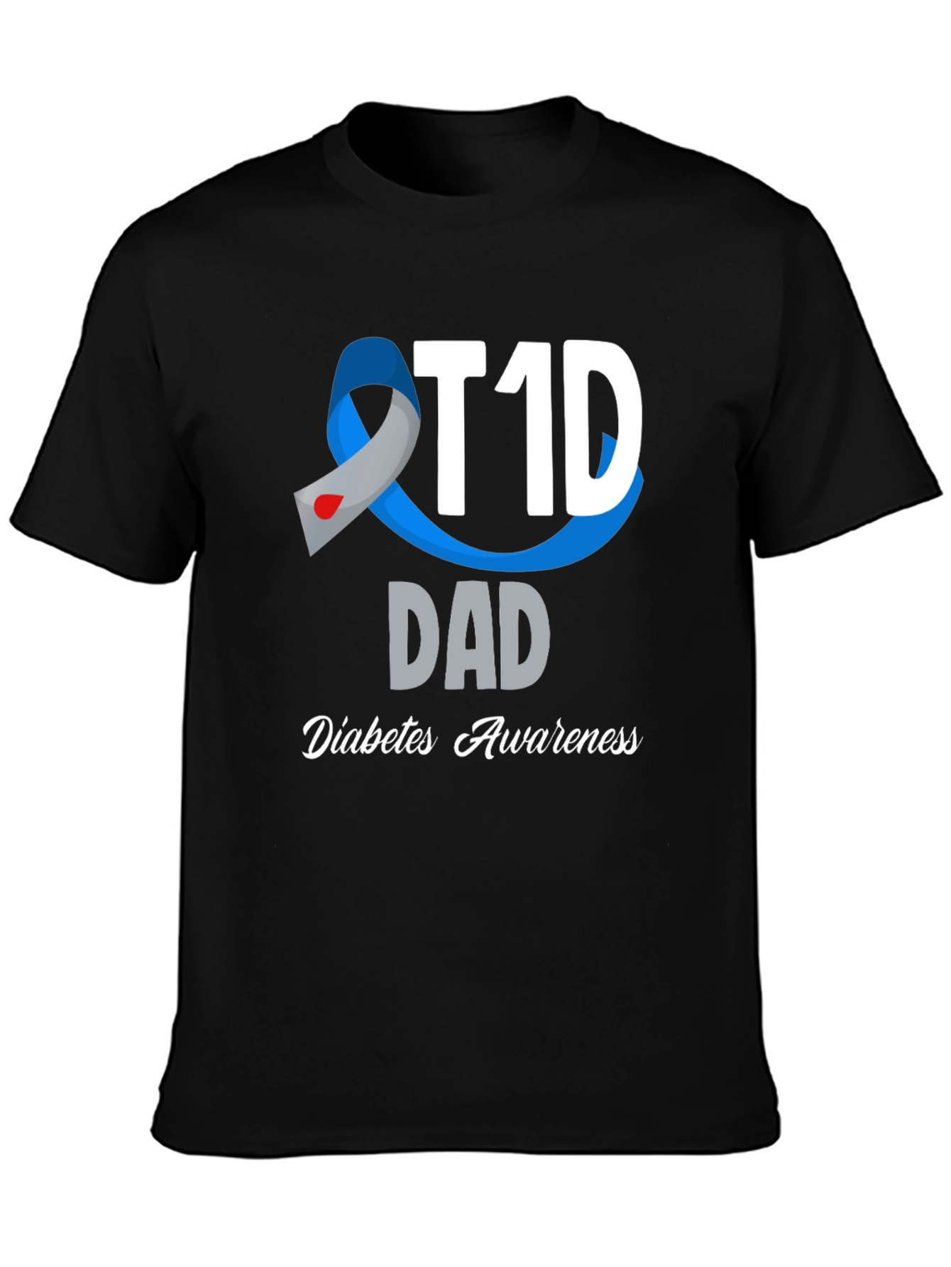 T1D Dad Diabetes Awareness Graphic T-Shirt