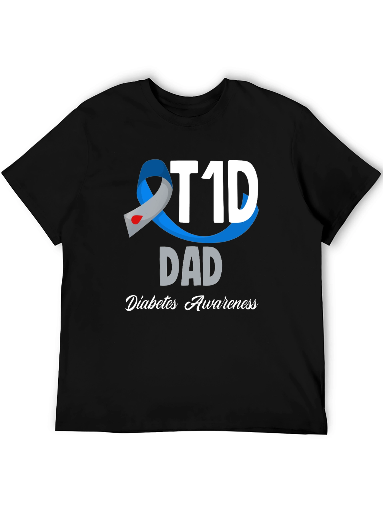 T1D Dad Diabetes Awareness Graphic T-Shirt