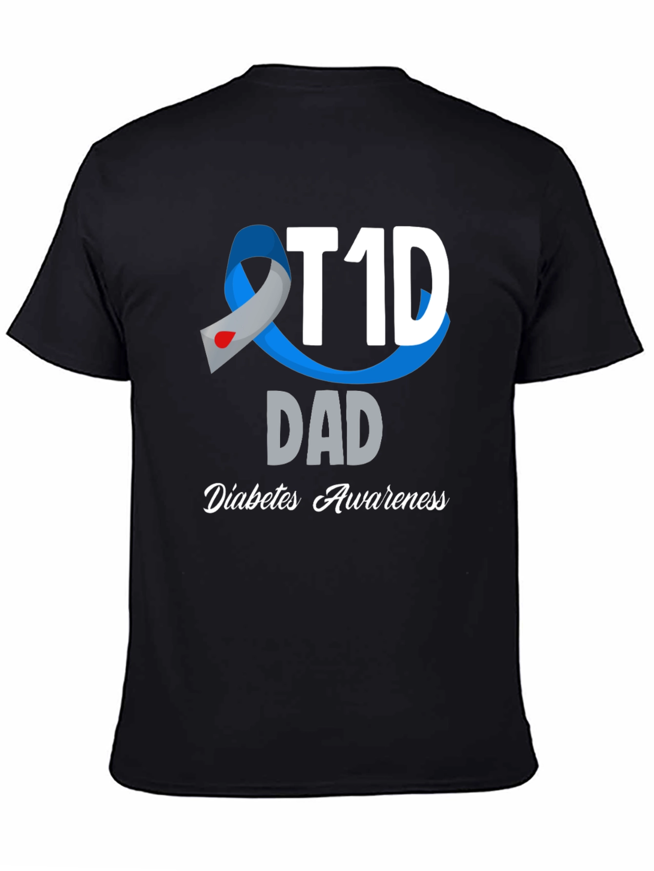 T1D Dad Diabetes Awareness Graphic T-Shirt