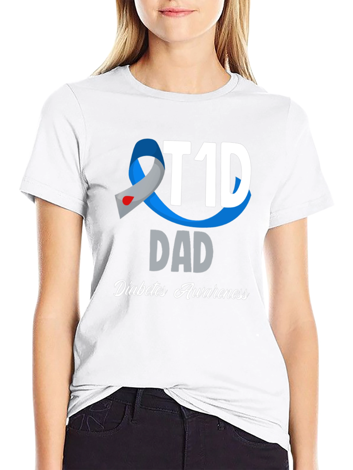 T1D Dad Diabetes Awareness Graphic T-Shirt