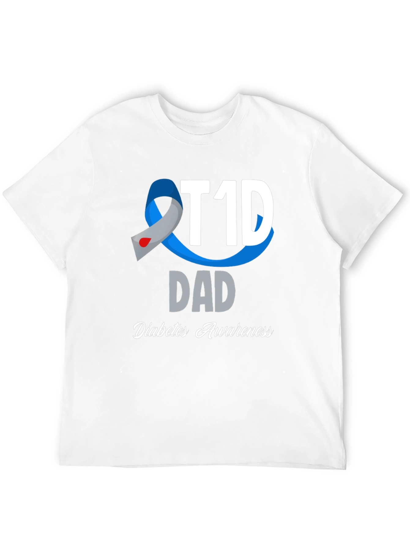 T1D Dad Diabetes Awareness Graphic T-Shirt
