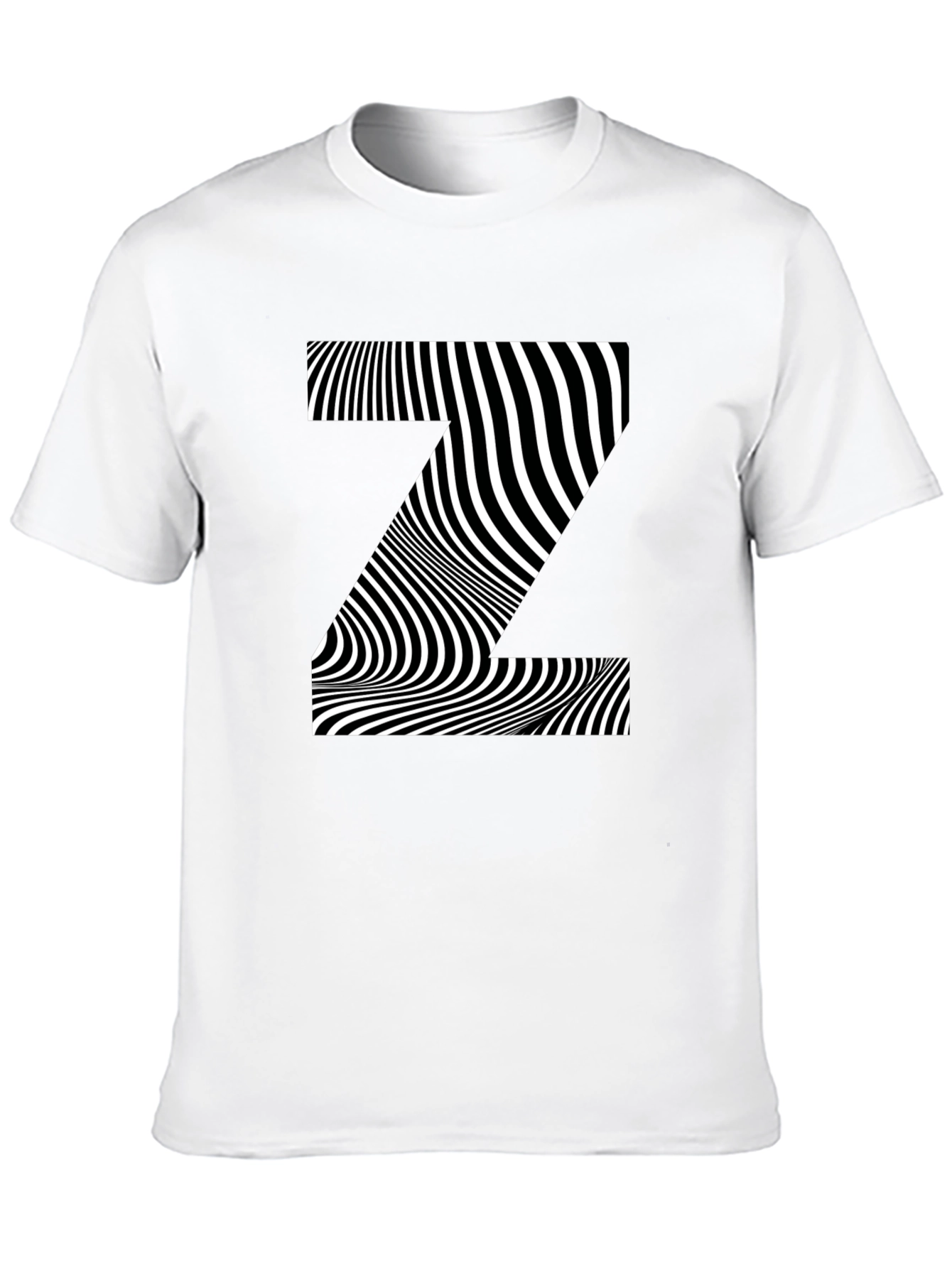 Optical Illusion Z Black T-Shirt