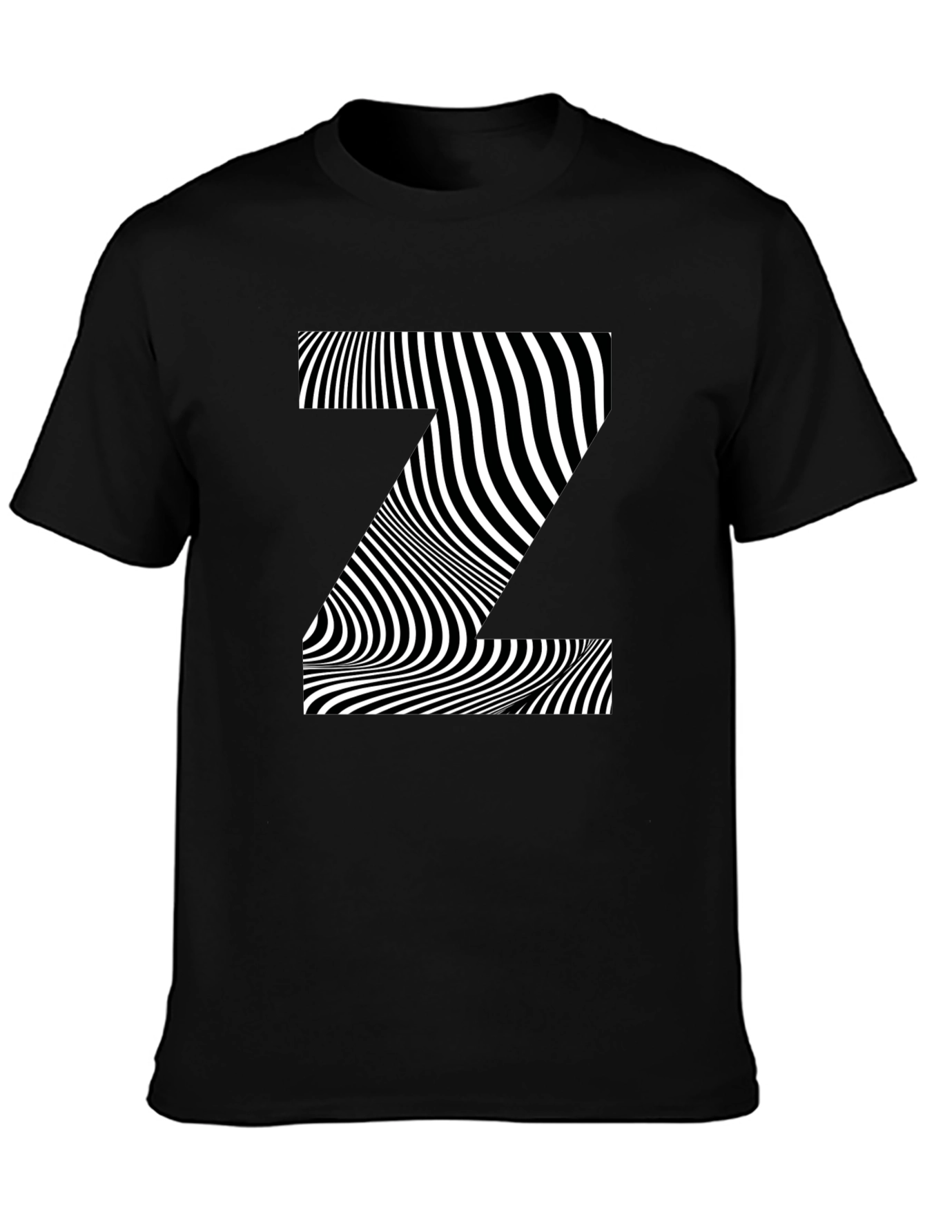 Optical Illusion Z Black T-Shirt