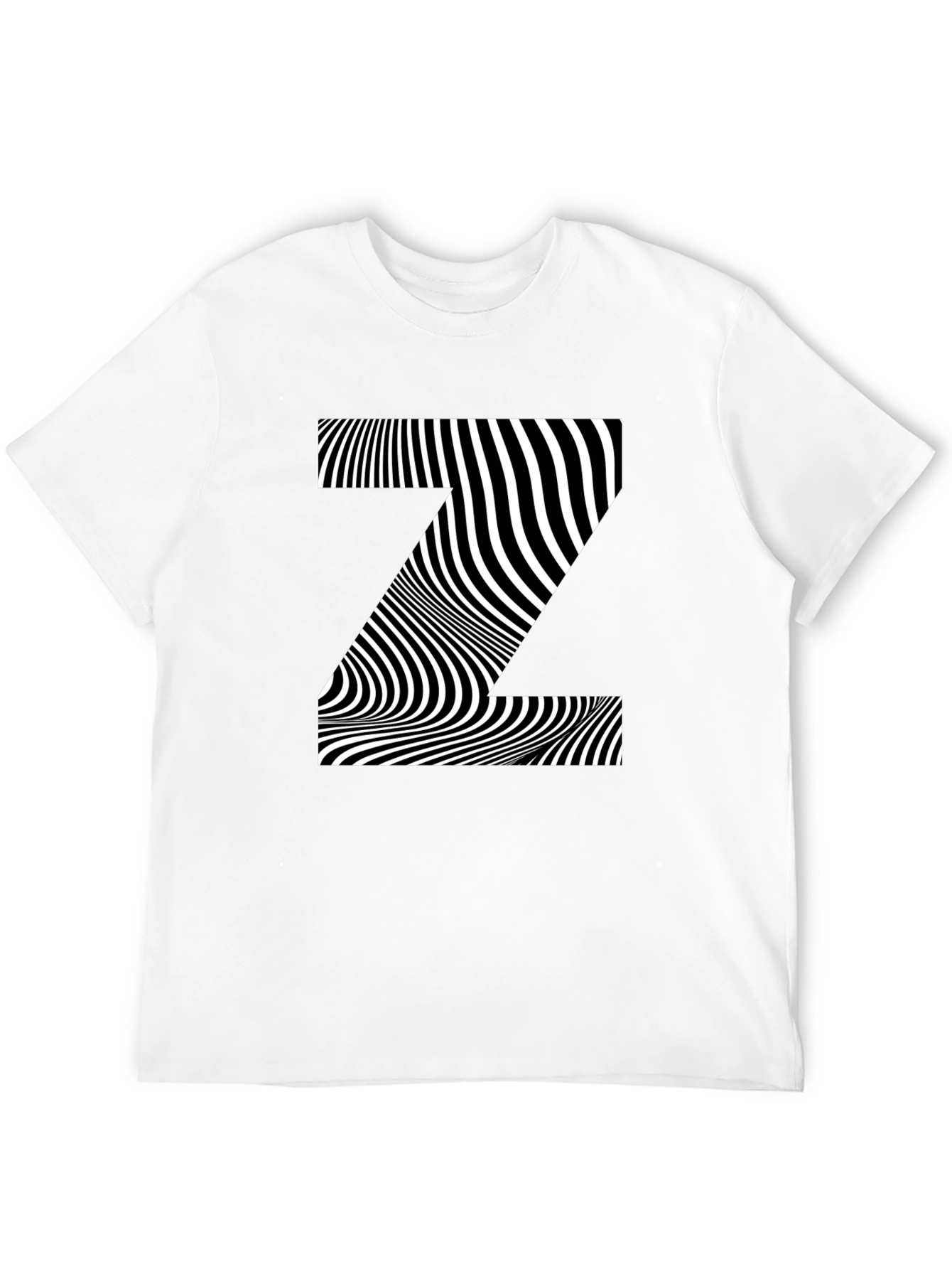 Optical Illusion Z Black T-Shirt