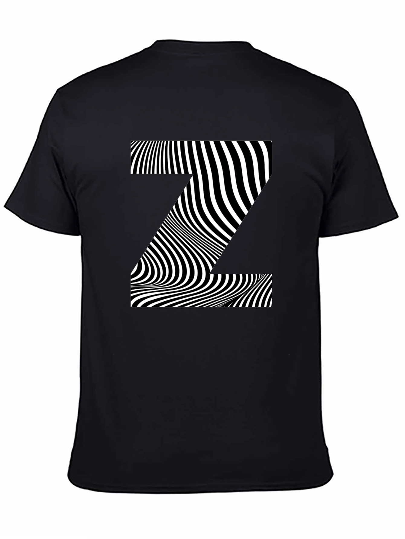 Optical Illusion Z Black T-Shirt