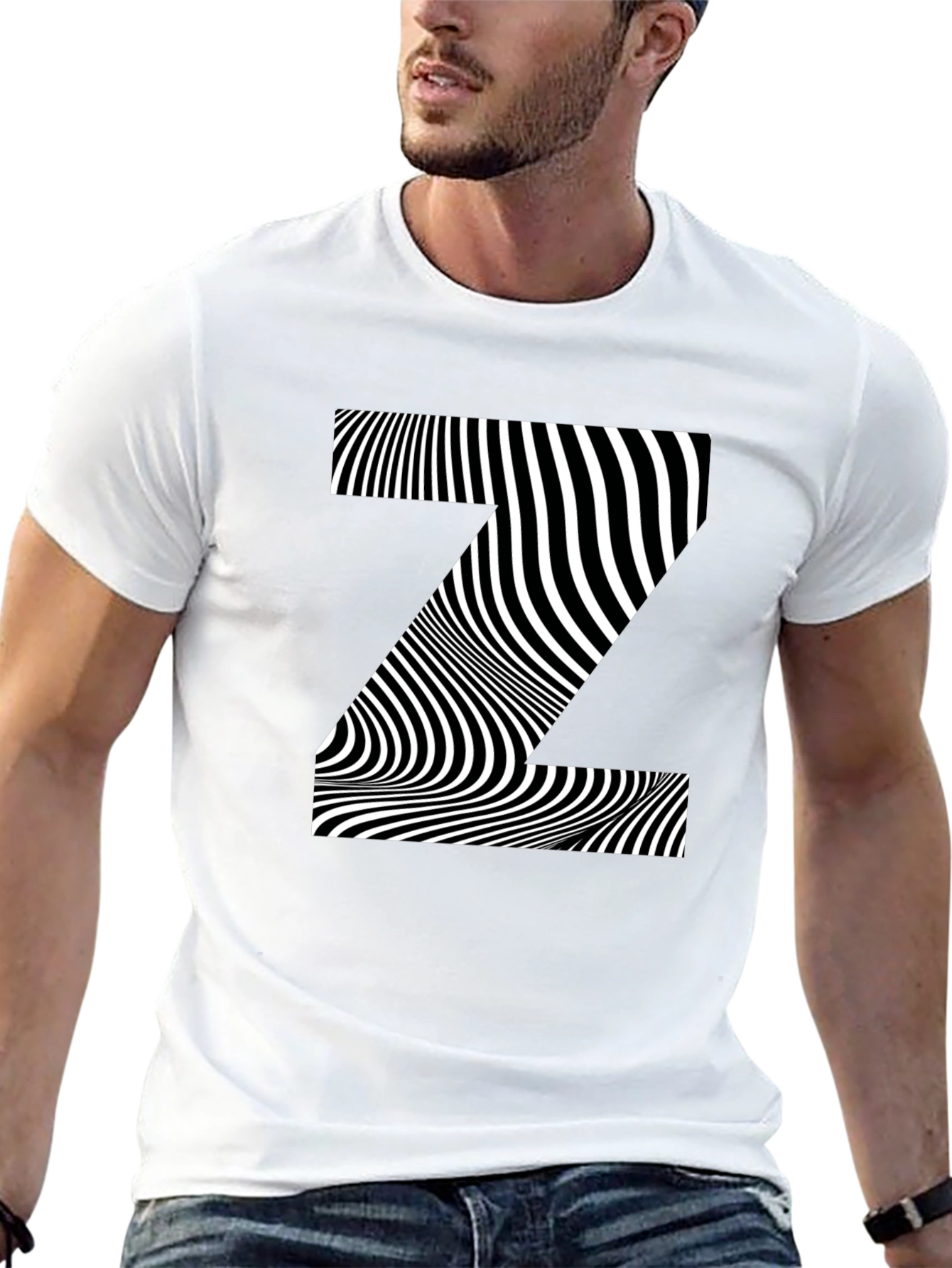 Optical Illusion Z Black T-Shirt