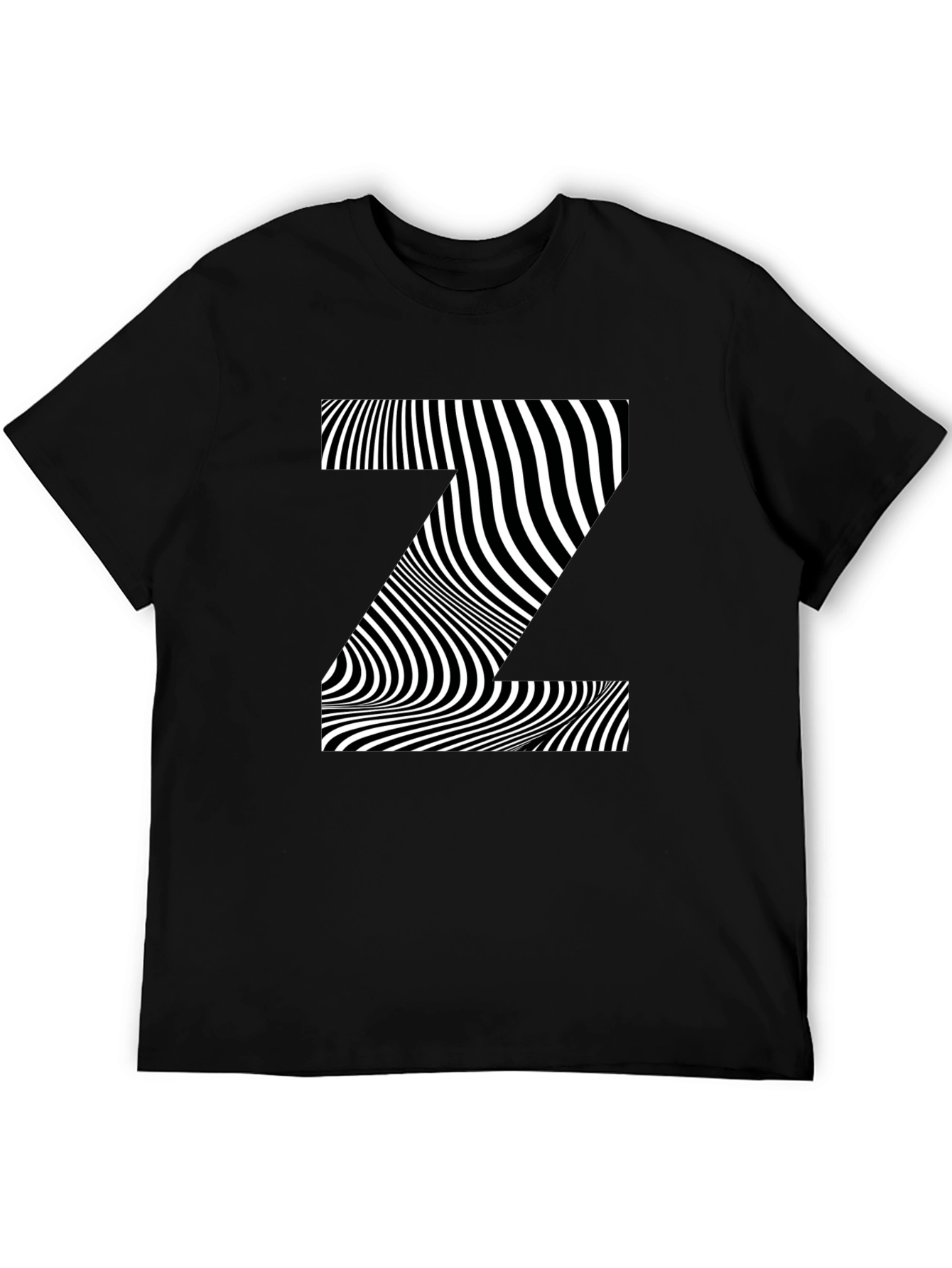 Optical Illusion Z Black T-Shirt