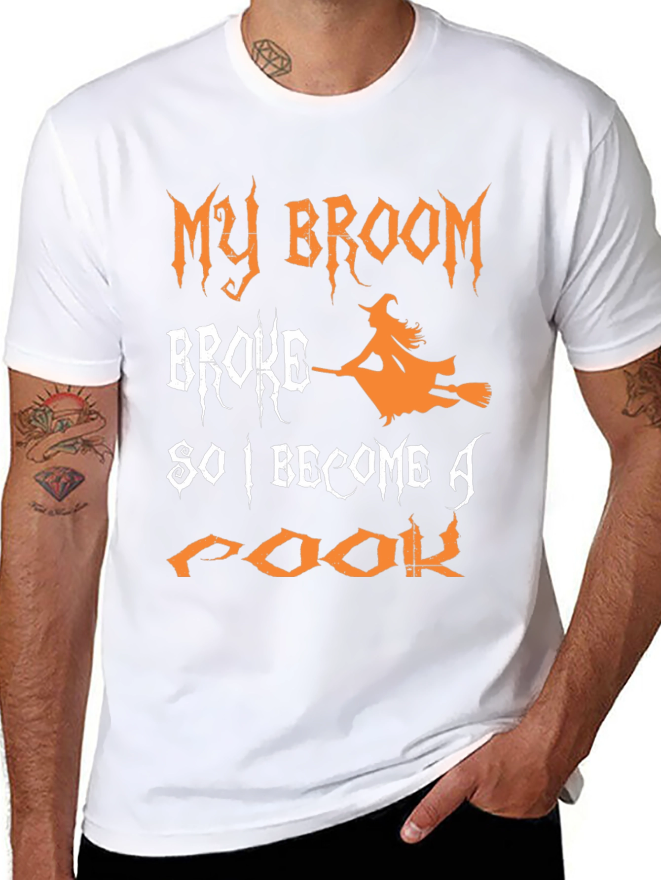 Funny Halloween Witch T-Shirt - My Broom Broke