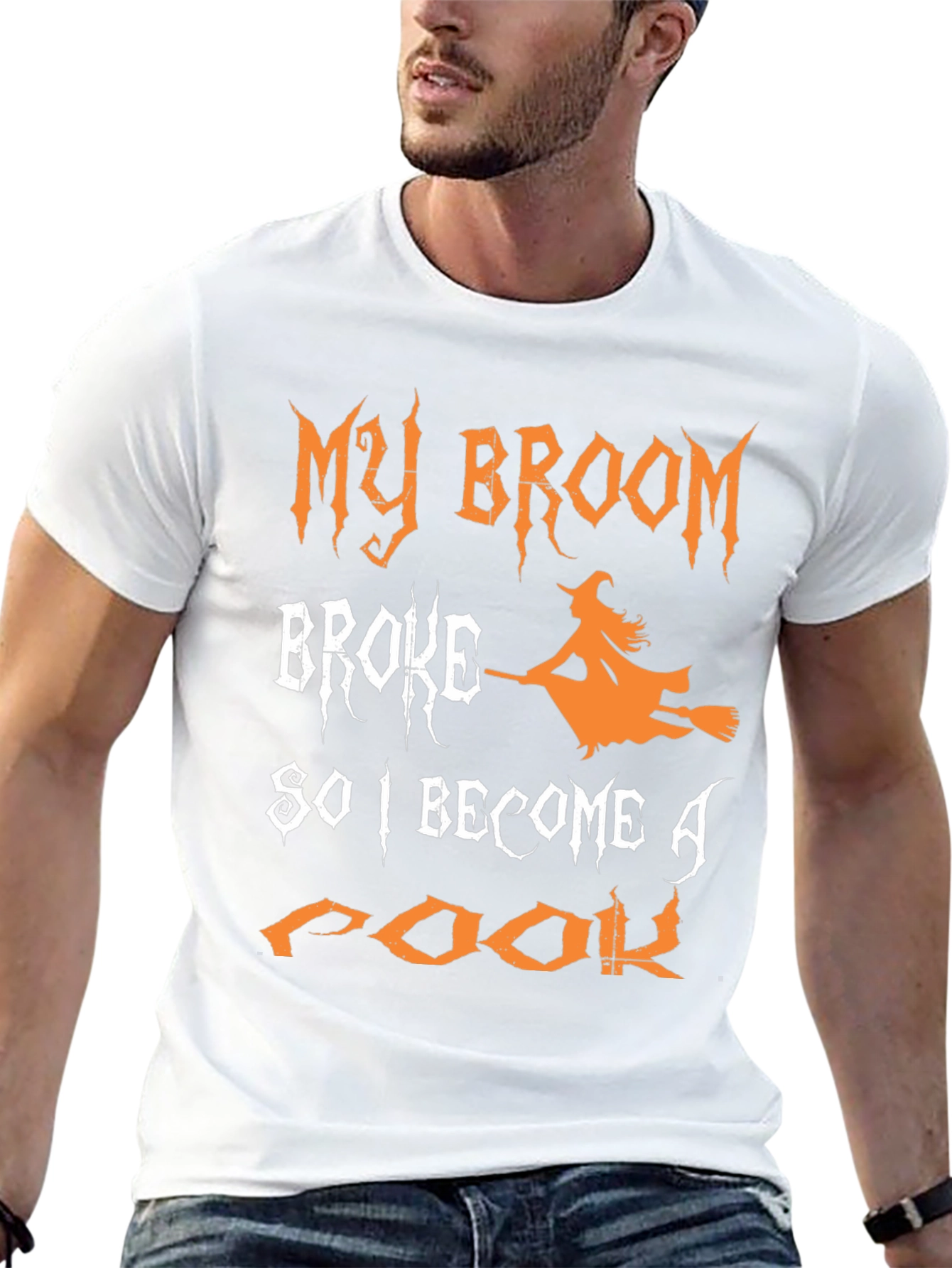 Funny Halloween Witch T-Shirt - My Broom Broke