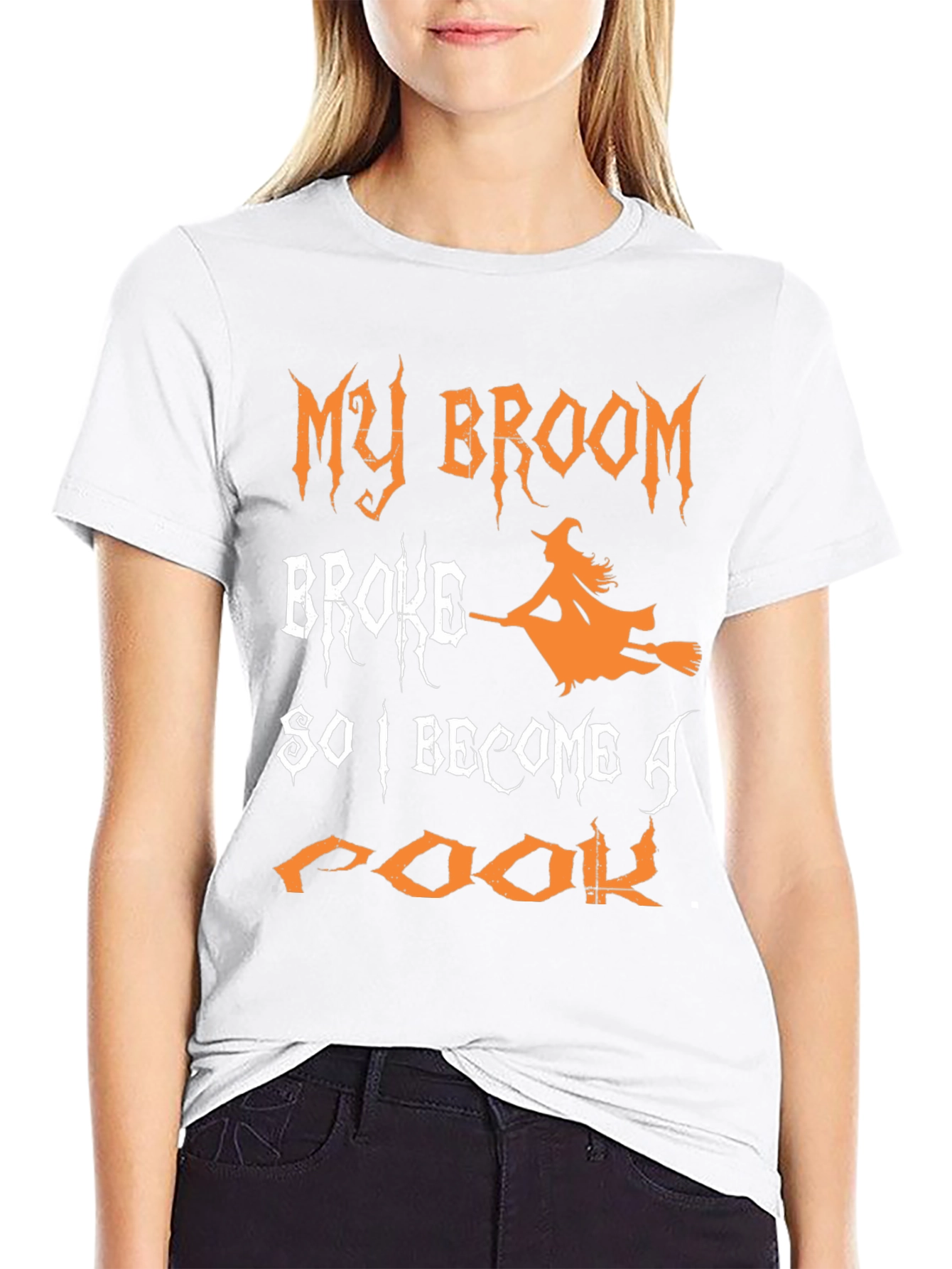 Funny Halloween Witch T-Shirt - My Broom Broke