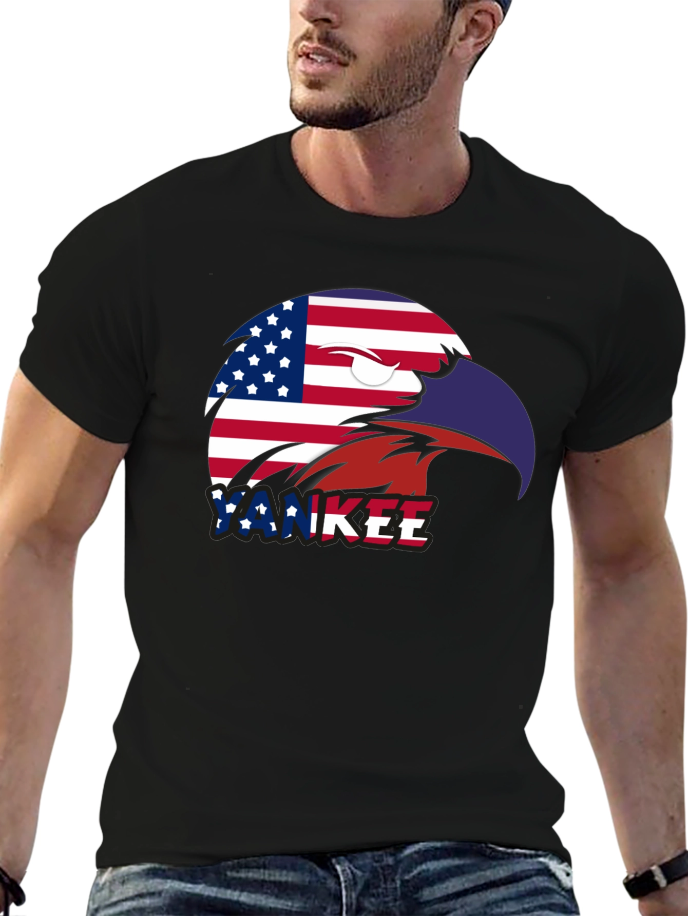 Patriotic Eagle YANKEE Graphic T-Shirt