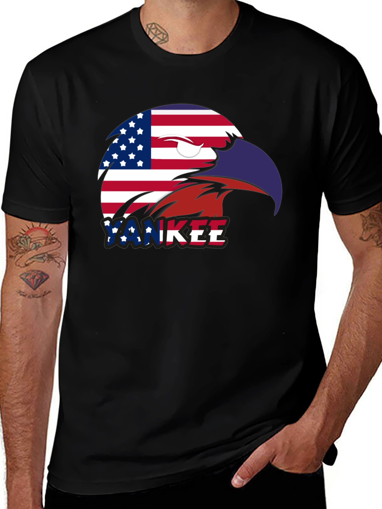 Patriotic Eagle YANKEE Graphic T-Shirt