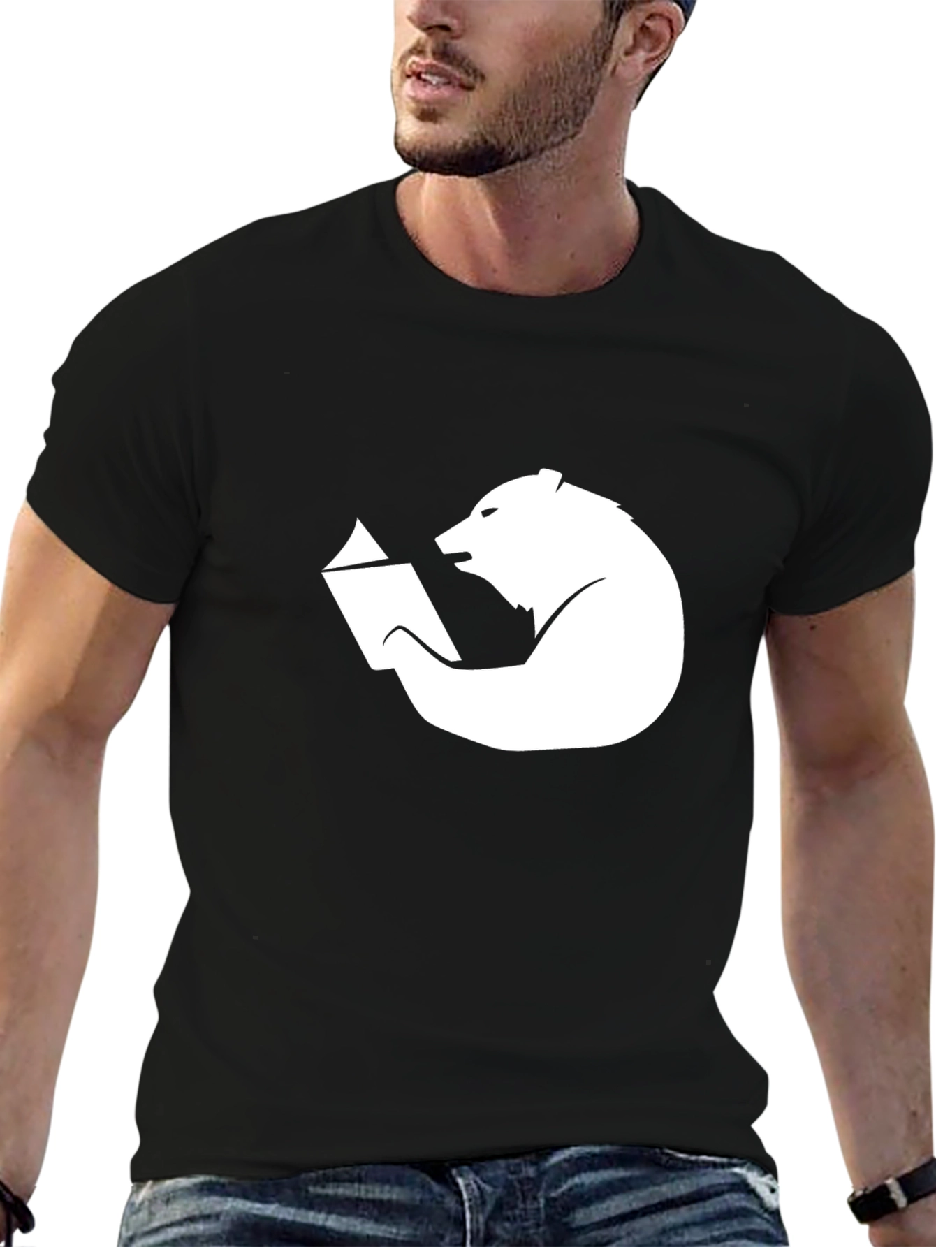 Bear Reading Book Graphic T-Shirt