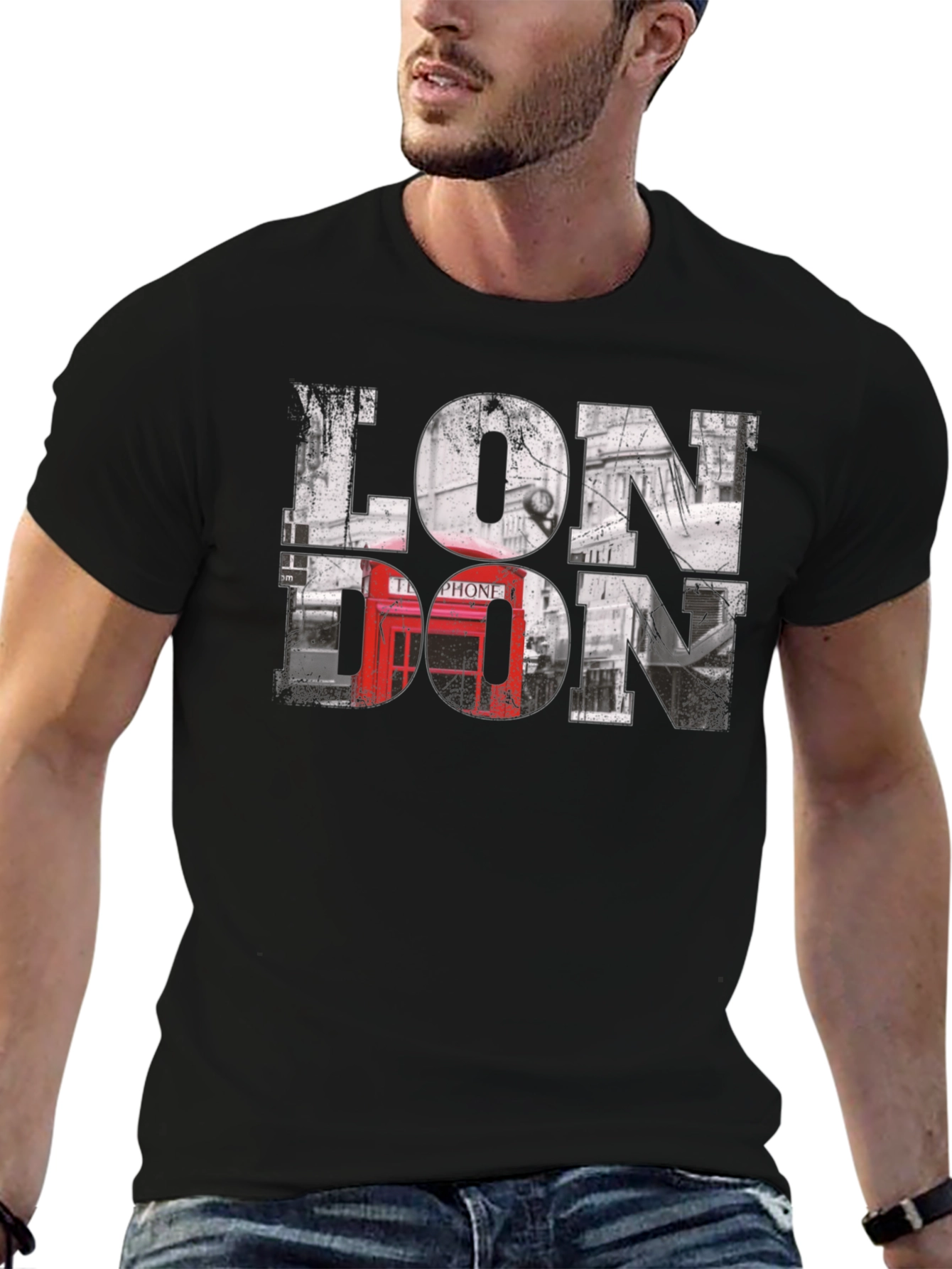 London Graphic Tee - Black Cotton