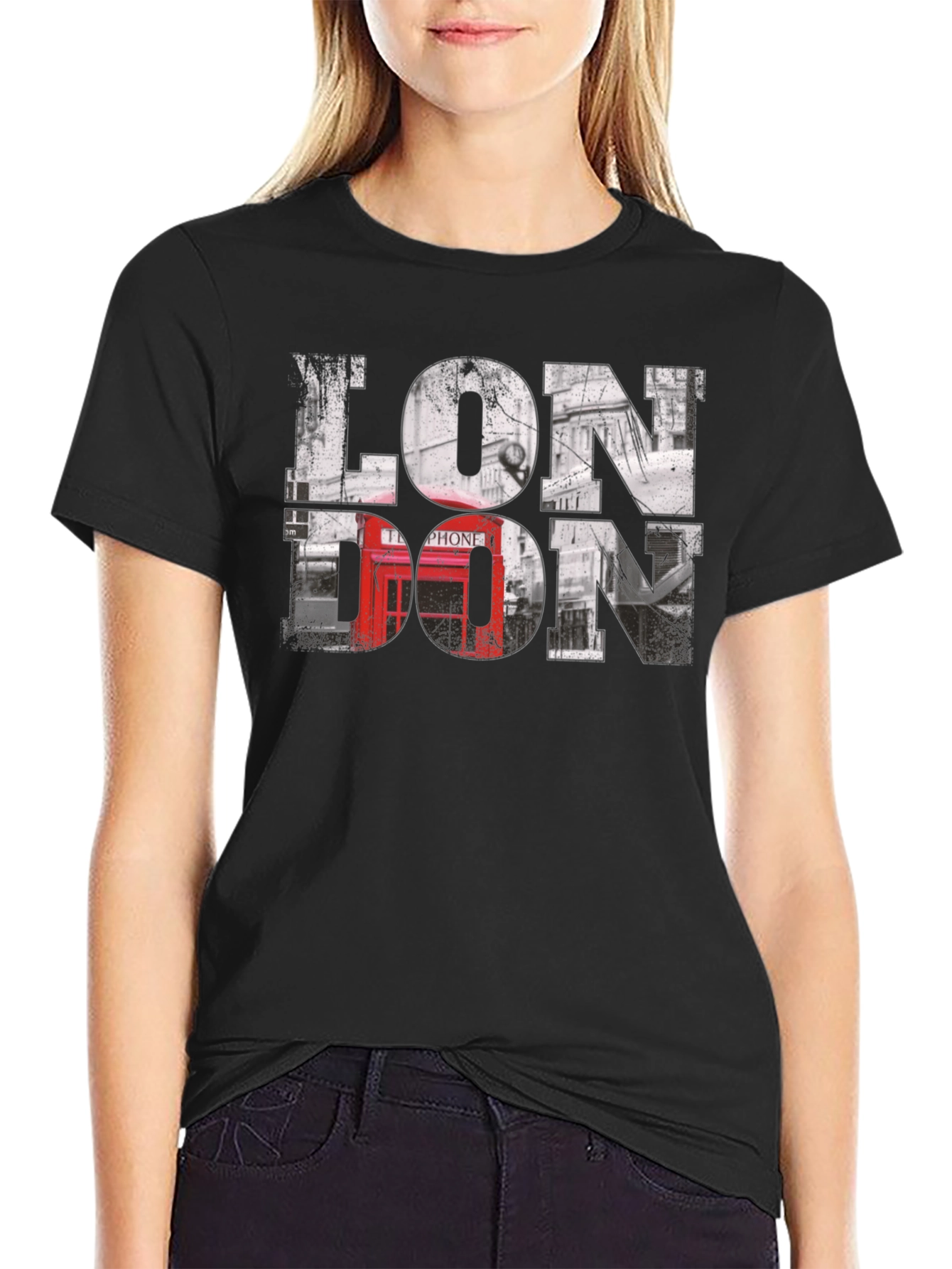 London Graphic Tee - Black Cotton