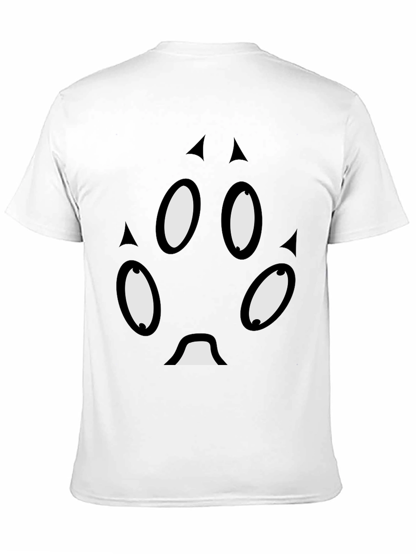 Unique Cartoon Face Black T-Shirt