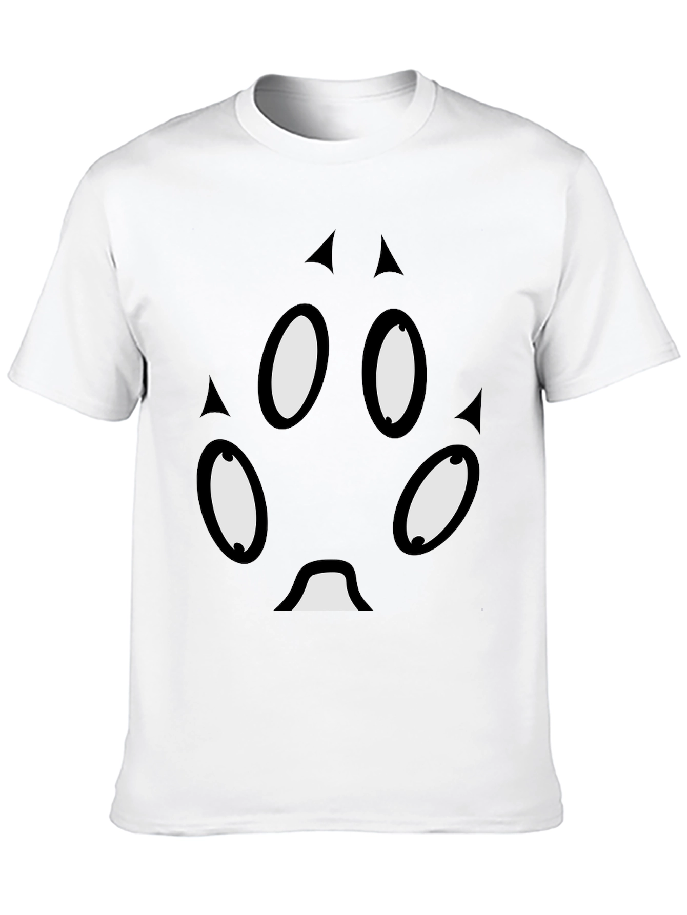 Unique Cartoon Face Black T-Shirt