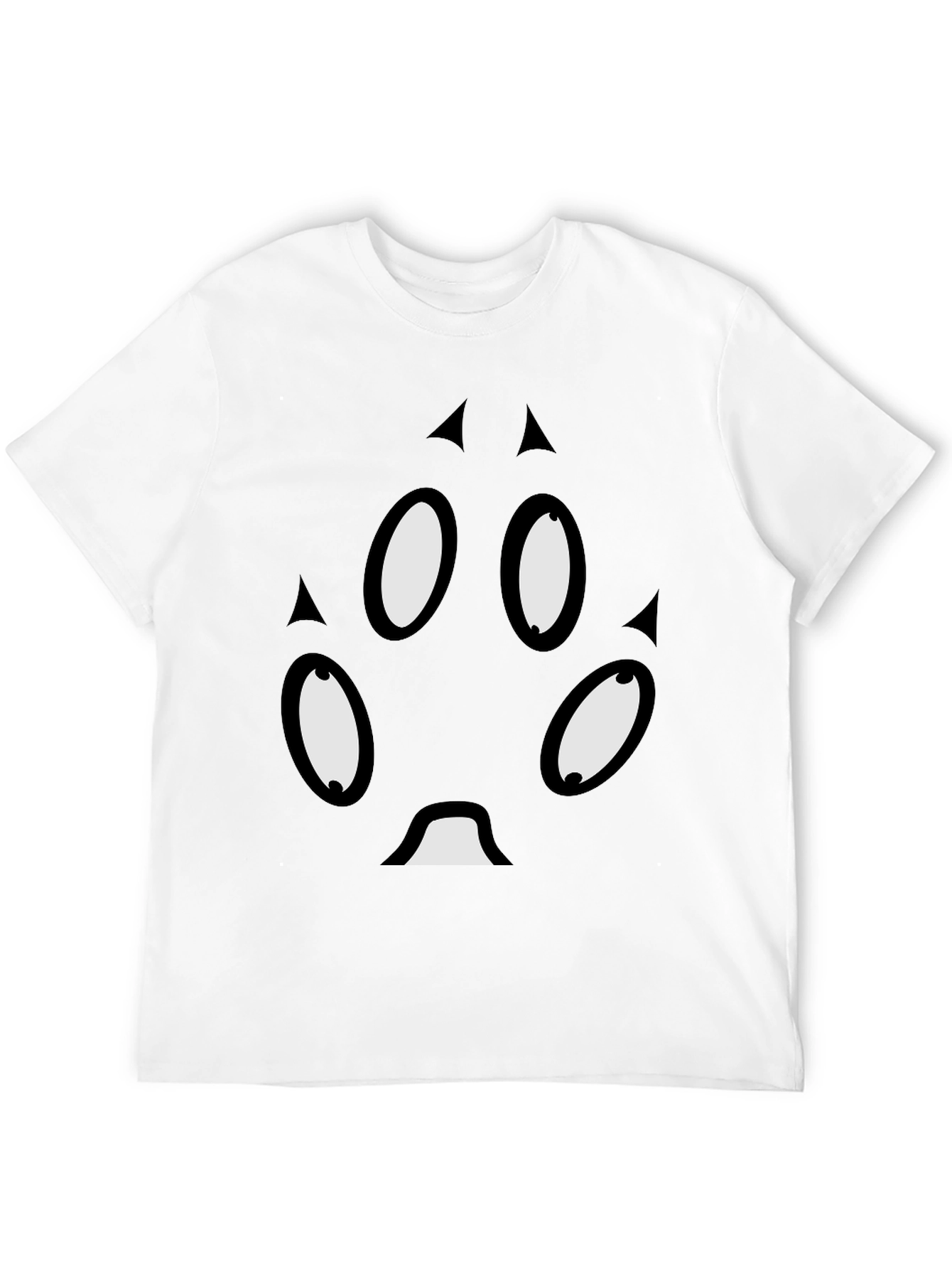 Unique Cartoon Face Black T-Shirt