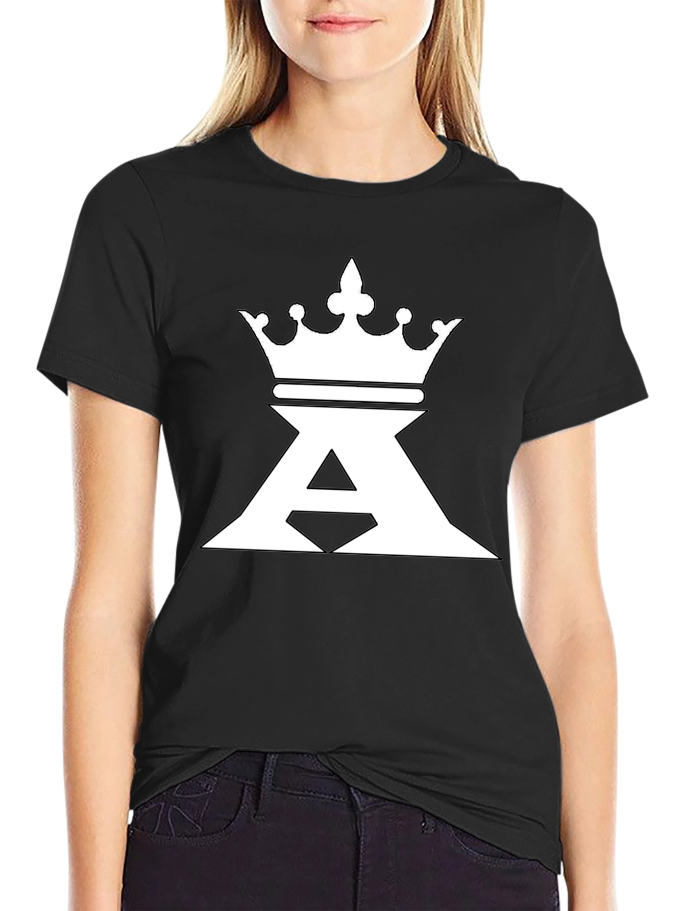 King Crown A Graphic Print Black T-Shirt