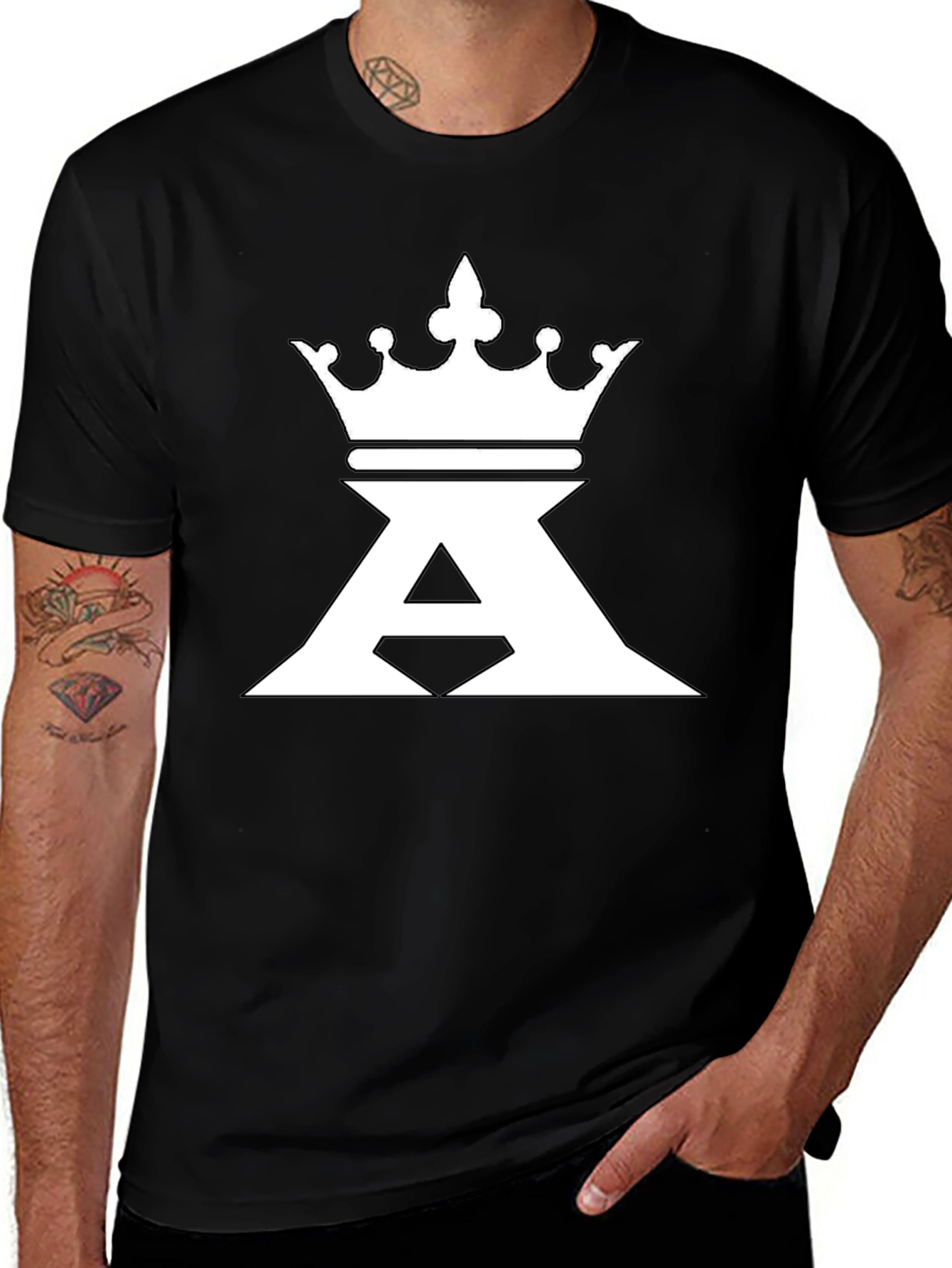 King Crown A Graphic Print Black T-Shirt