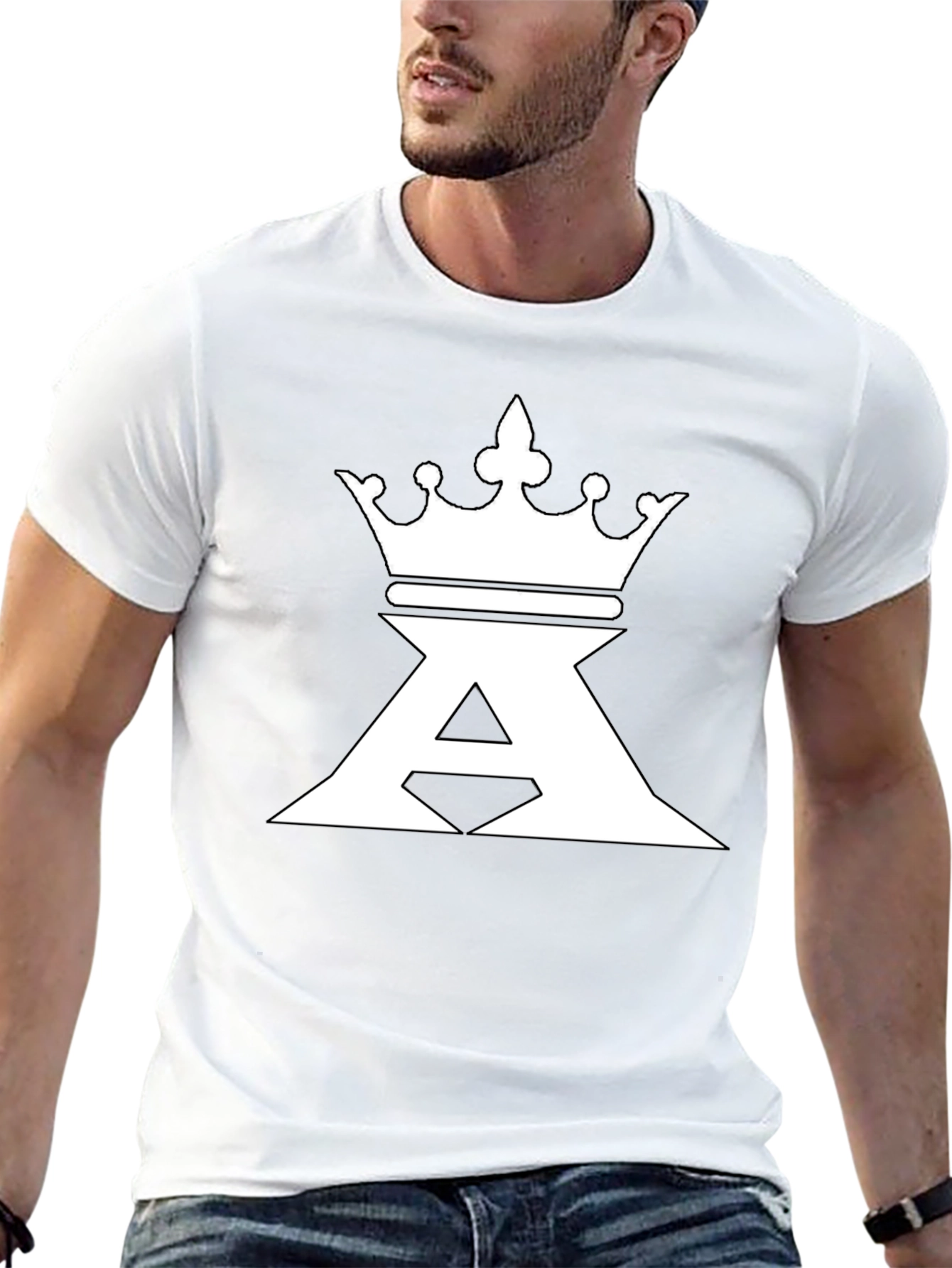 King Crown A Graphic Print Black T-Shirt