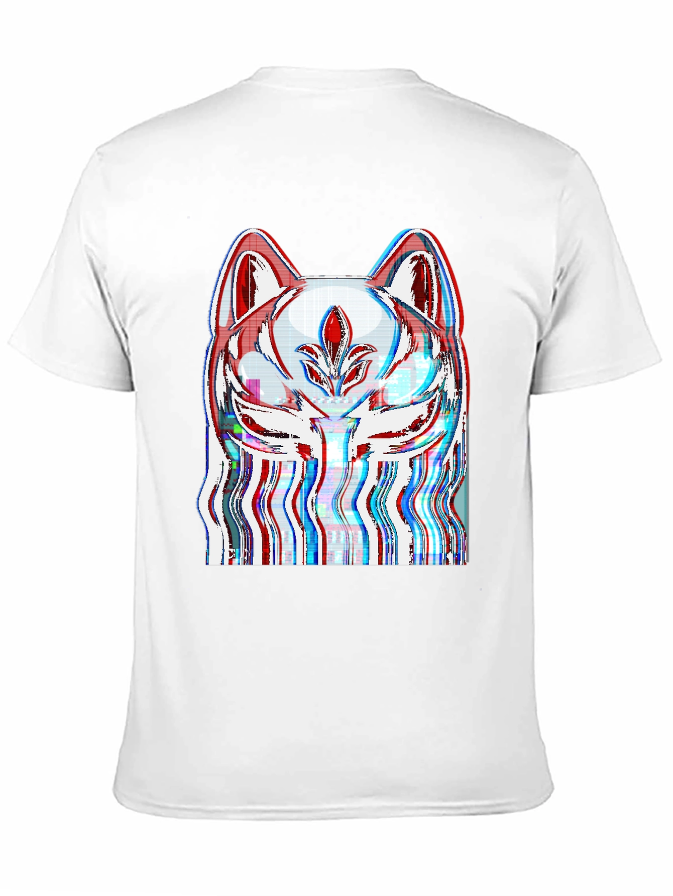 Glitch Fox Mask Graphic Tee - Black