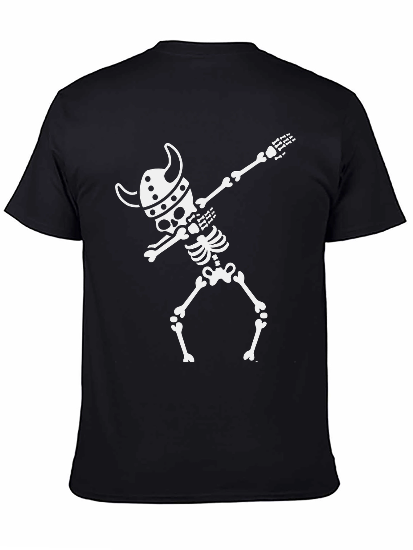 Viking Skeleton Dab T-Shirt - Black Cotton Tee