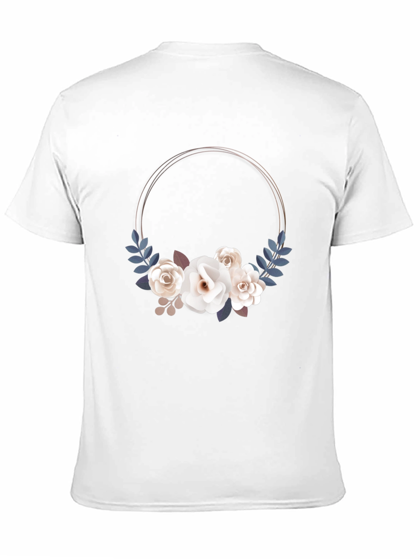 Floral Wreath Graphic Black T-Shirt