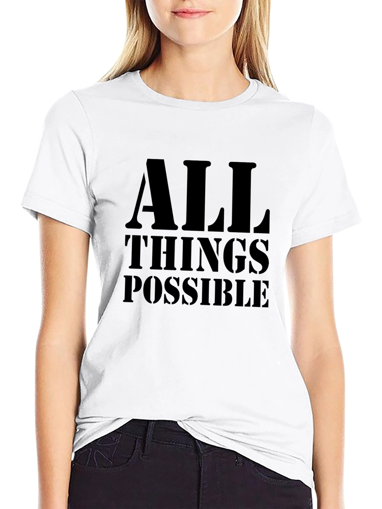 All Things Possible Black T-Shirt Christian Faith Tee